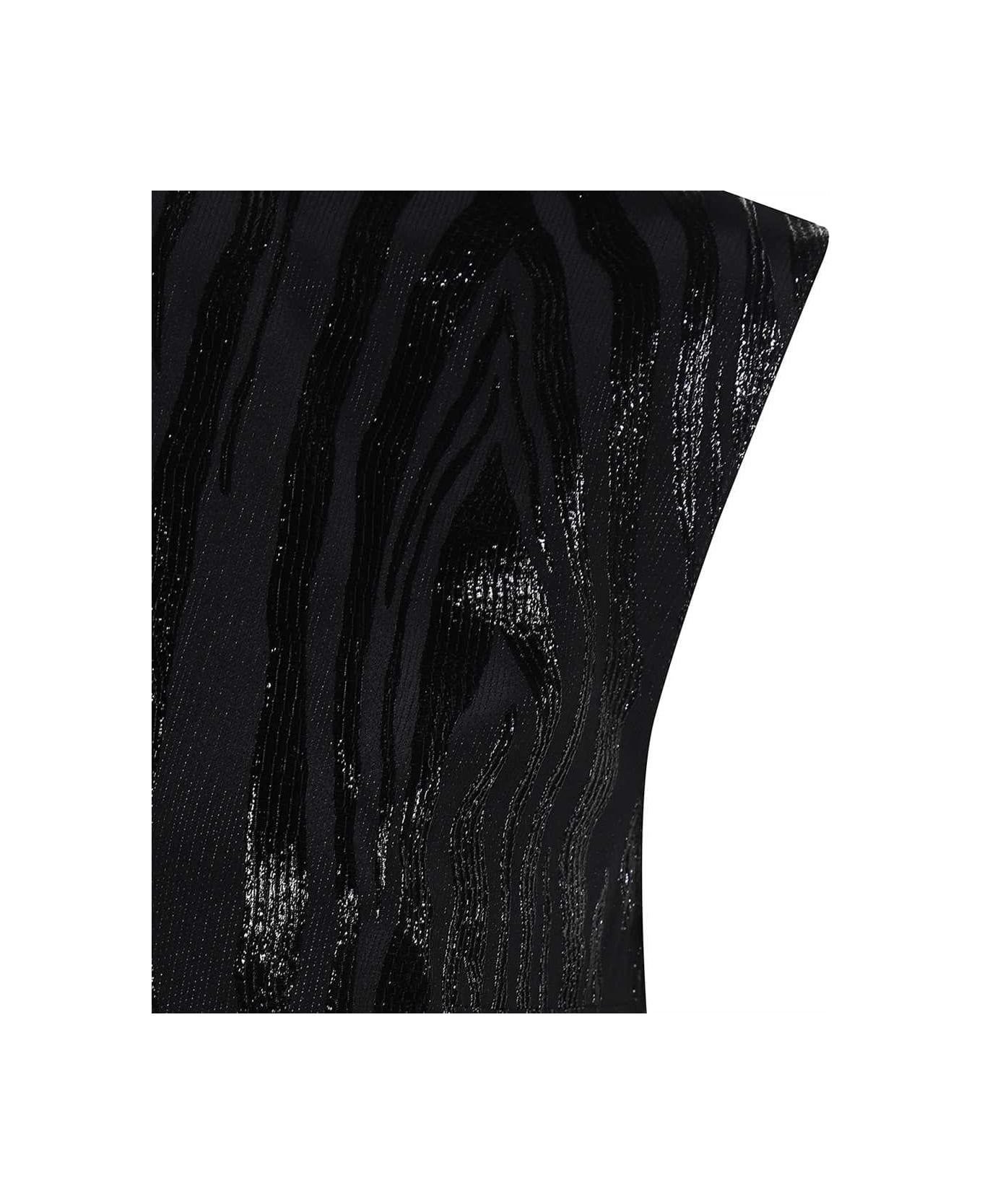 Stella McCartney Woodgrain Lurex Top - Black