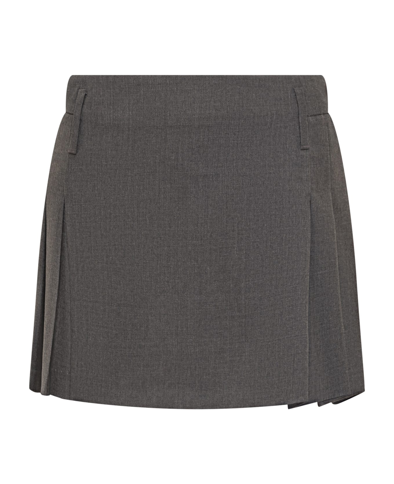 AMBUSH Pleated Mini Skirt - Medium Grey Melange N スカート