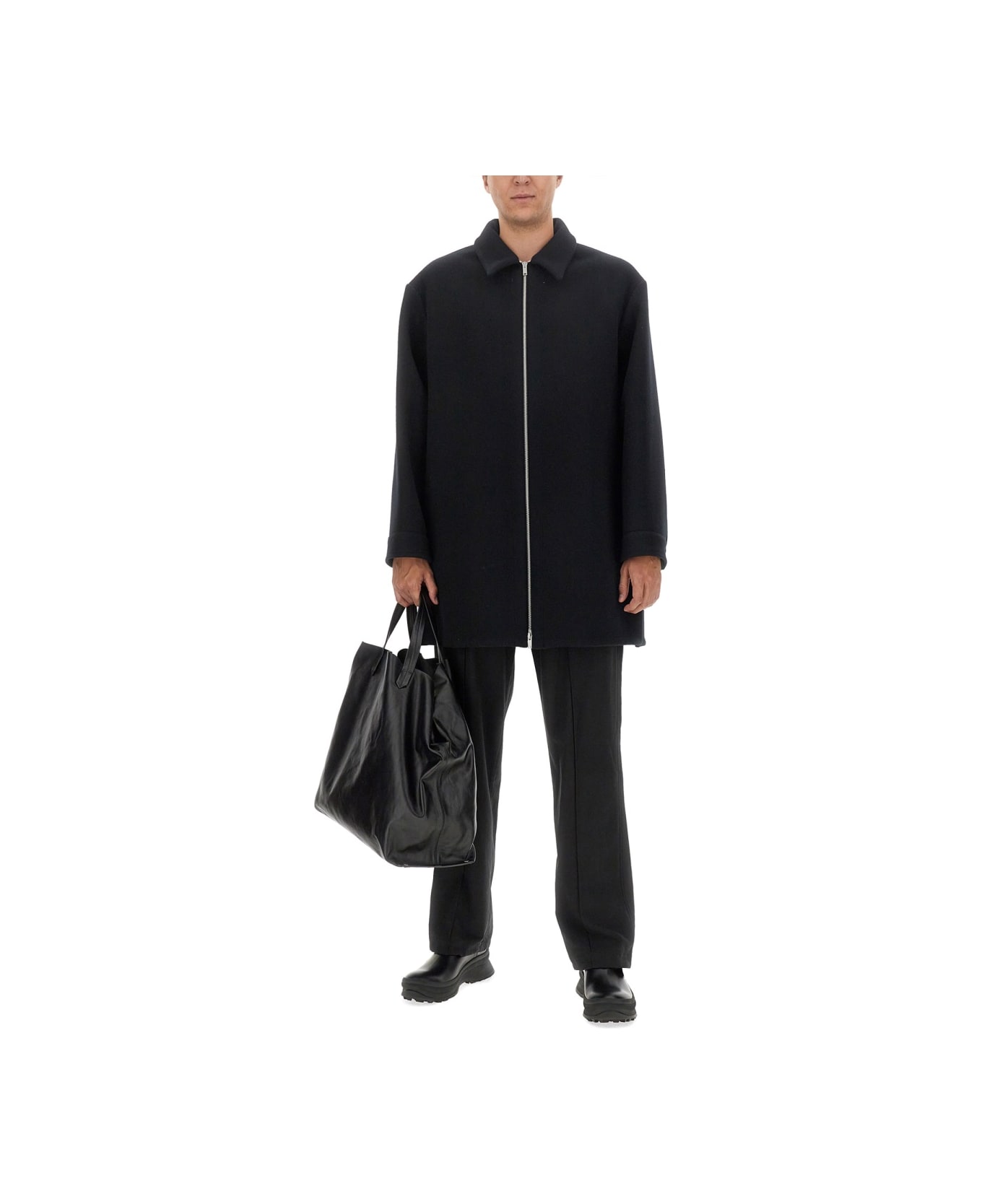 Jil Sander Wool Coat - BLACK