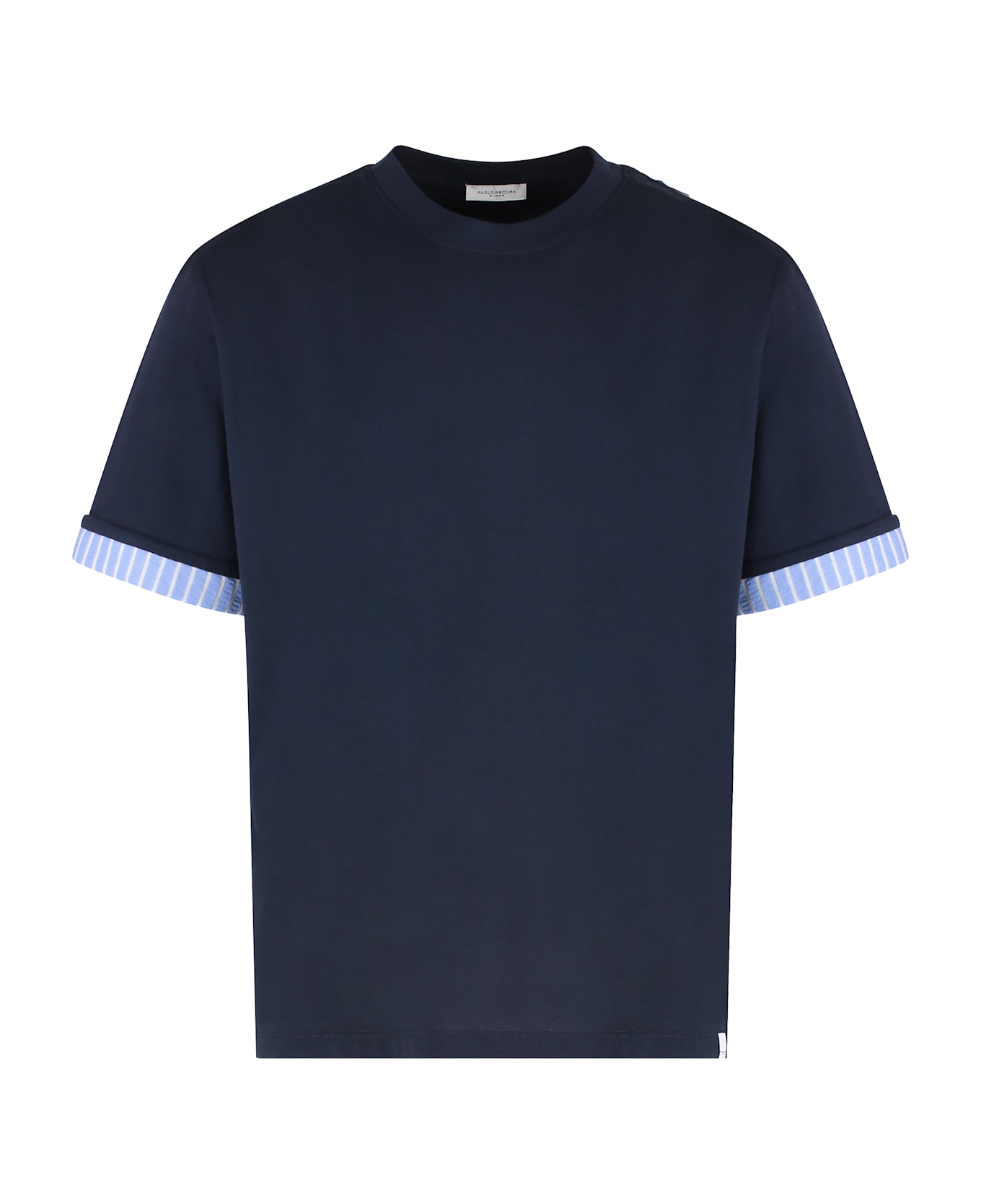 Paolo Pecora Cotton Crew-neck T-shirt - blue