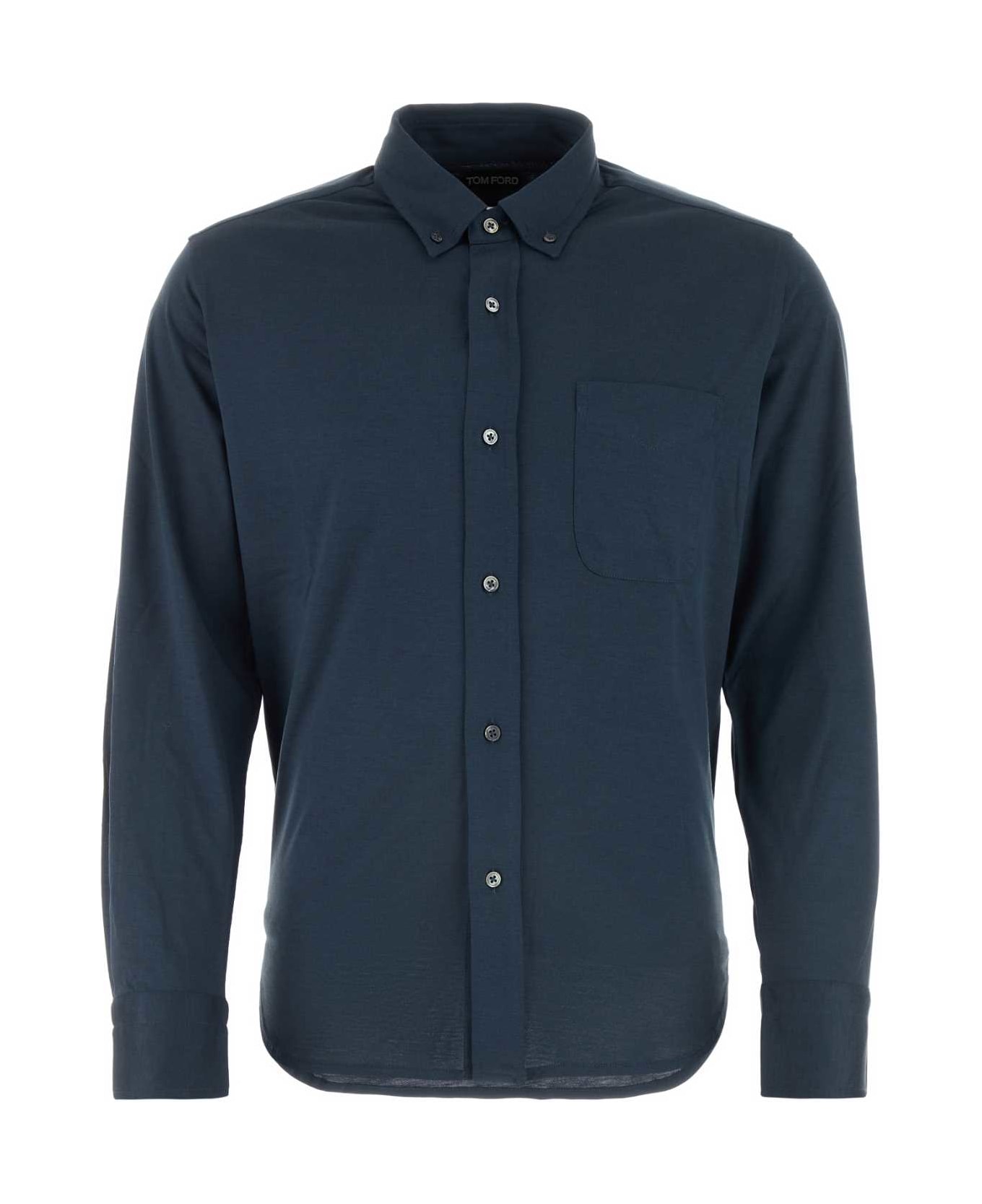 Tom Ford Blue Silk Blend Shirt - ROYALBLUE