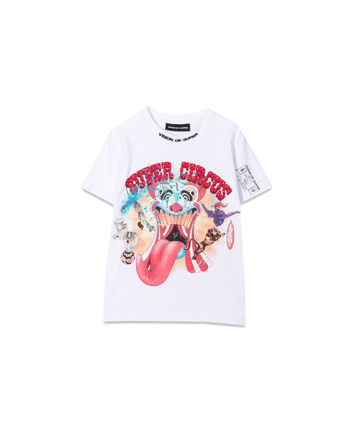 Vision of Super White Kids T-shirt With Tongue Print - WHITE
