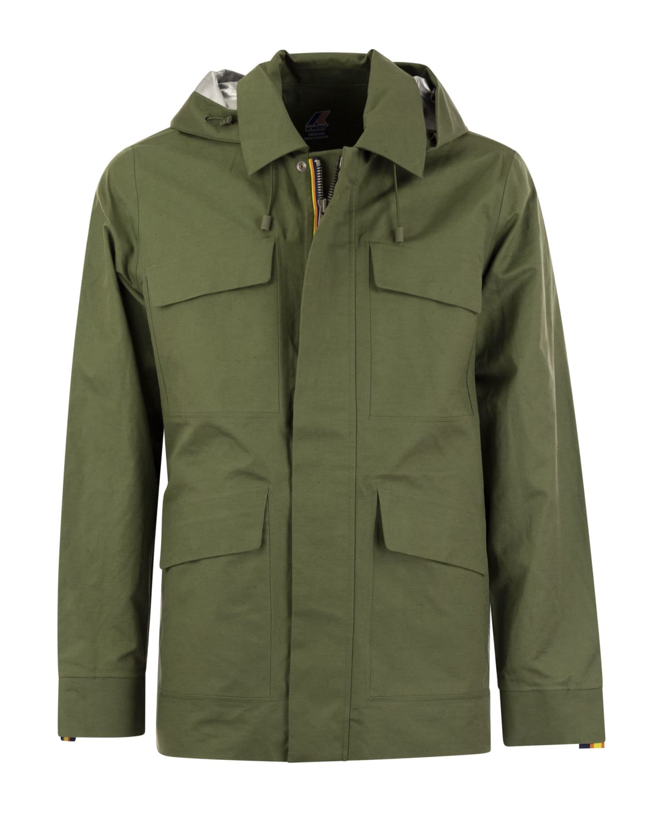 K-Way Erhal Linen Blend 2l - Hooded Jacket - Green