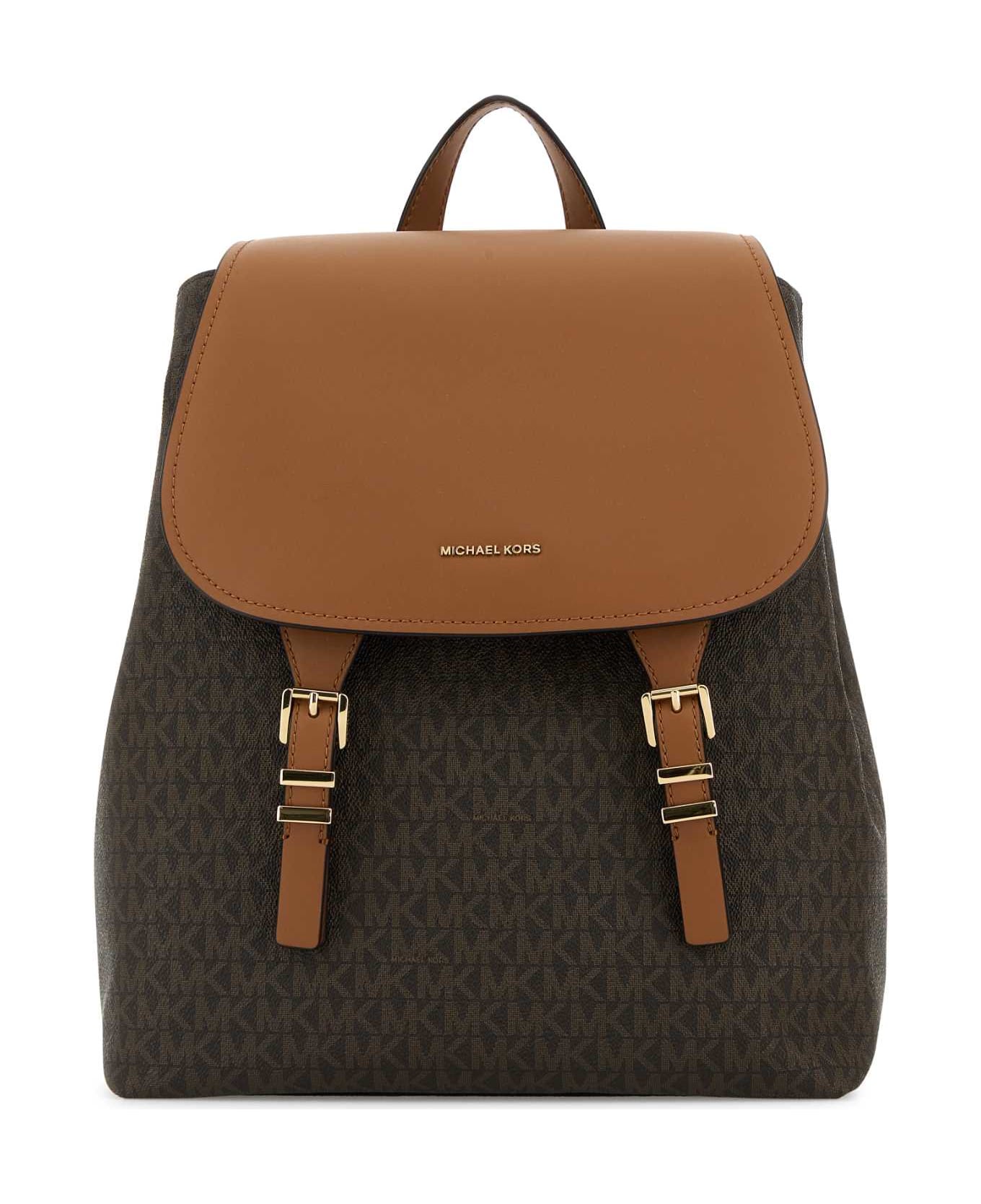 Michael Kors Printed Canvas Backpack - BRNACORN