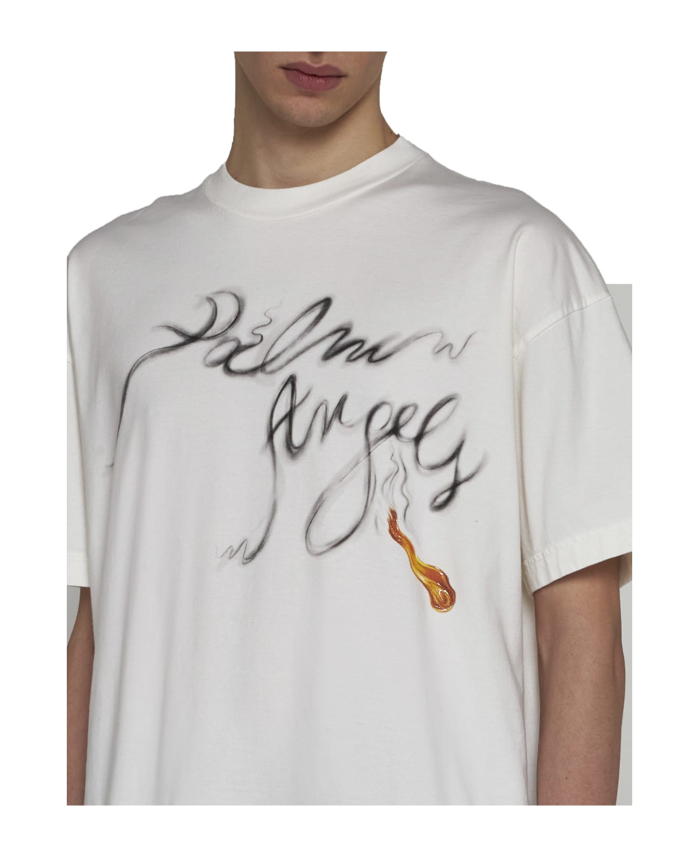 Palm Angels Foggy Pa T-shirt - Off White Black シャツ