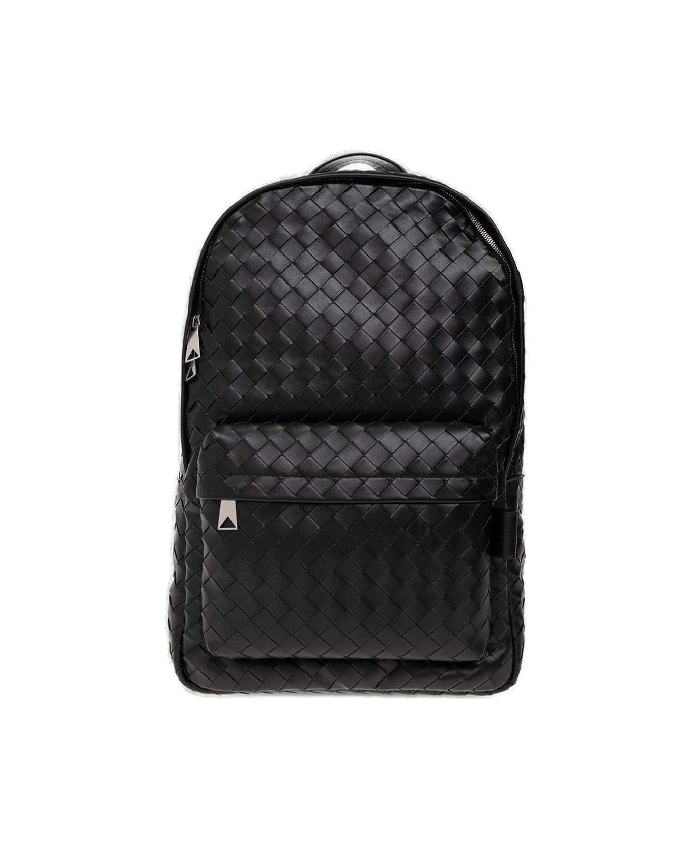 Bottega Veneta Classic Intrecciato Medium Backpack - BLACKSILVER