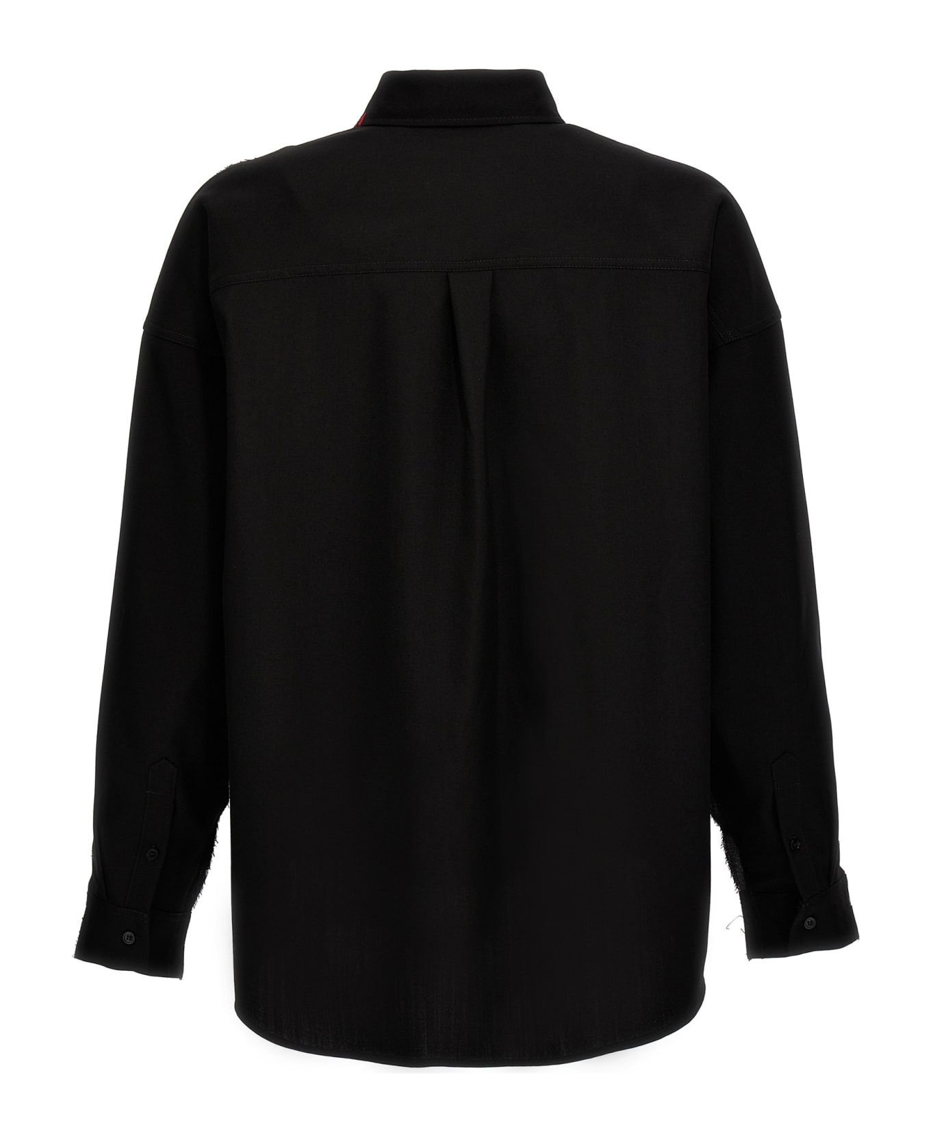 Marni Cool Wool Shirt With Contrast Stitching - Multicolor