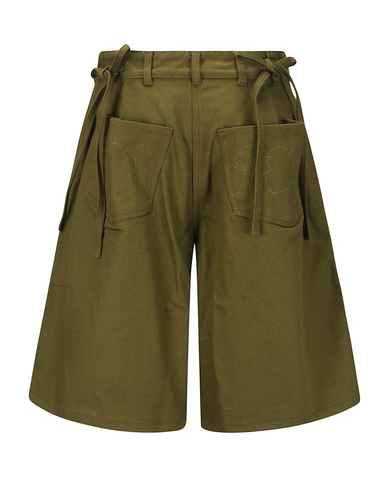 Cecilie Bahnsen Annika Shorts Denim - OLIVE GREEN