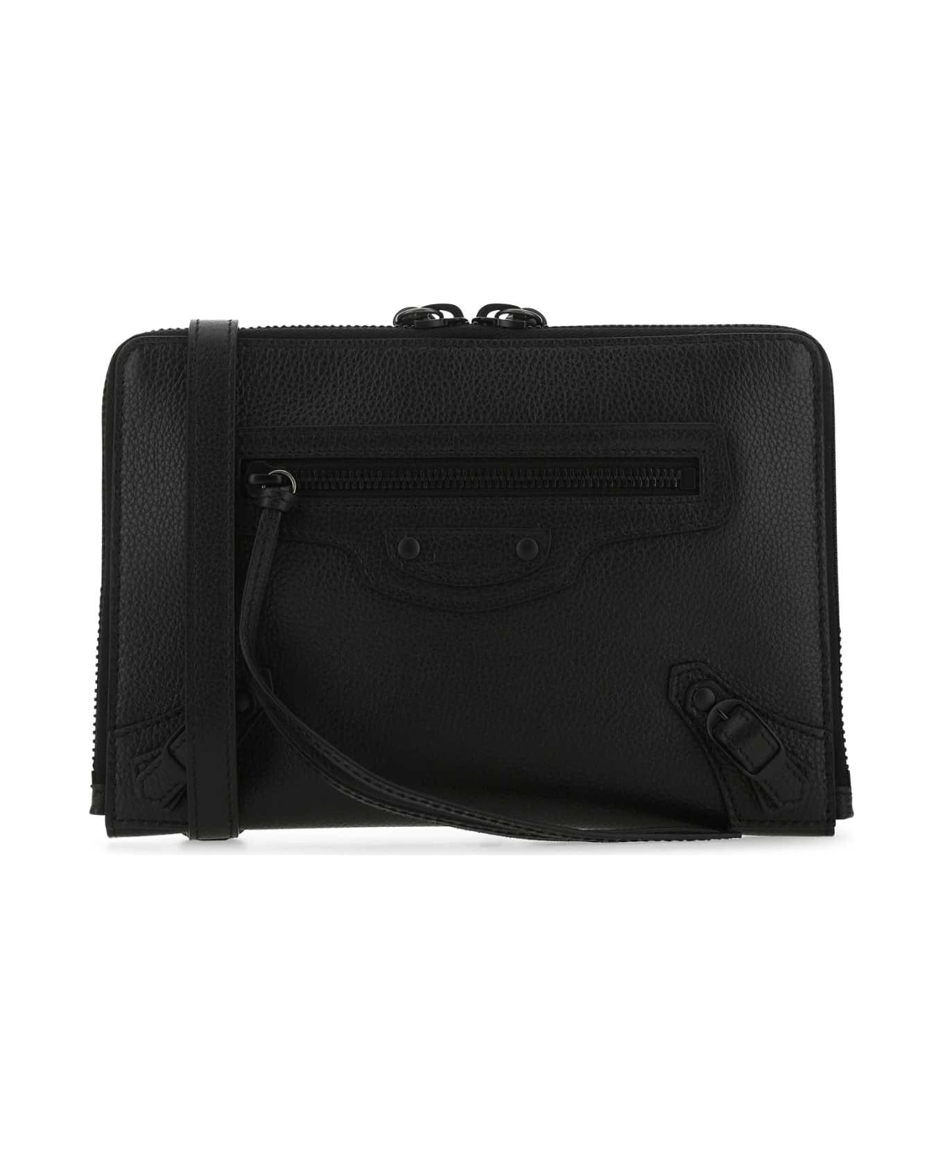 Balenciaga Black Leather Neo Classic S Pouch - 1000