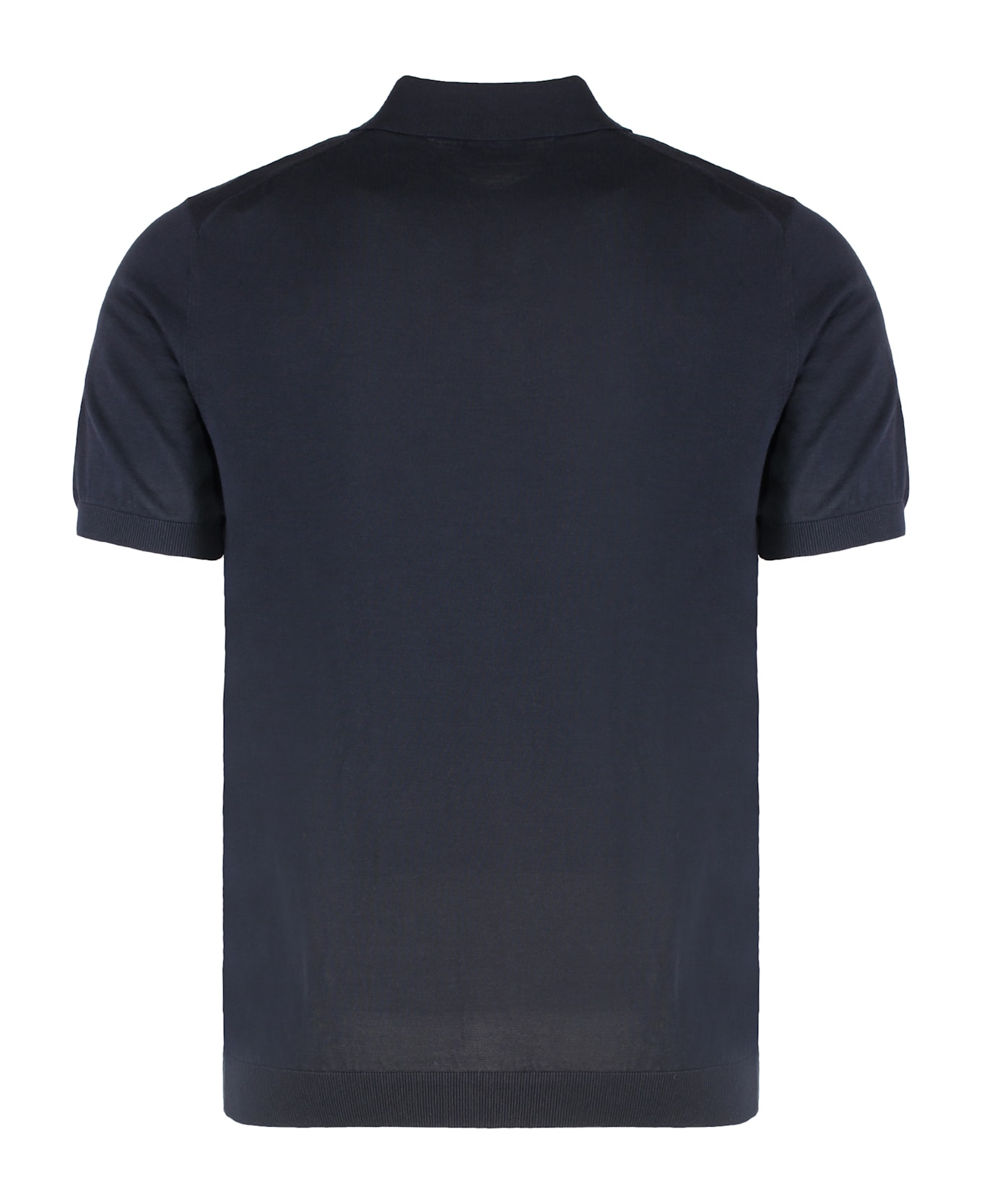 Drumohr Knitted Cotton Polo Shirt - blue