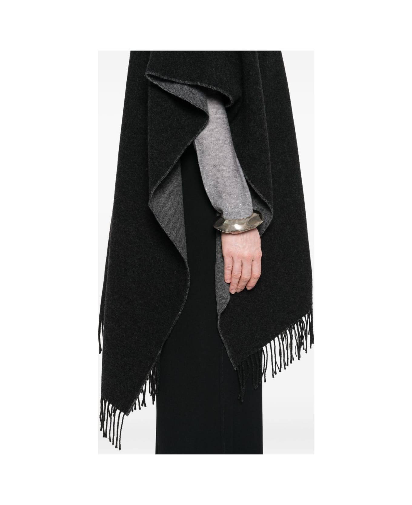 Fabiana Filippi Wool Poncho - Grey