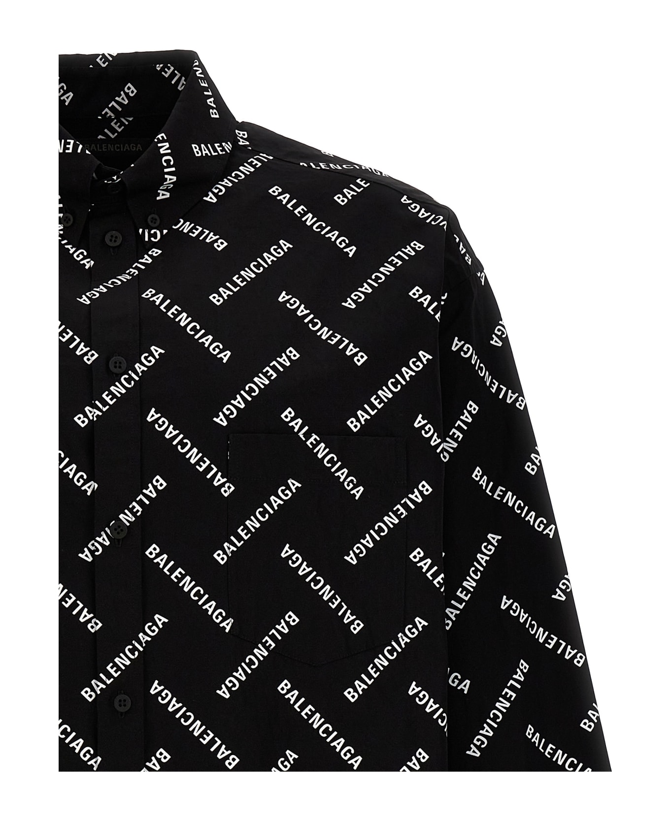 Balenciaga Logo Print Shirt - White/Black