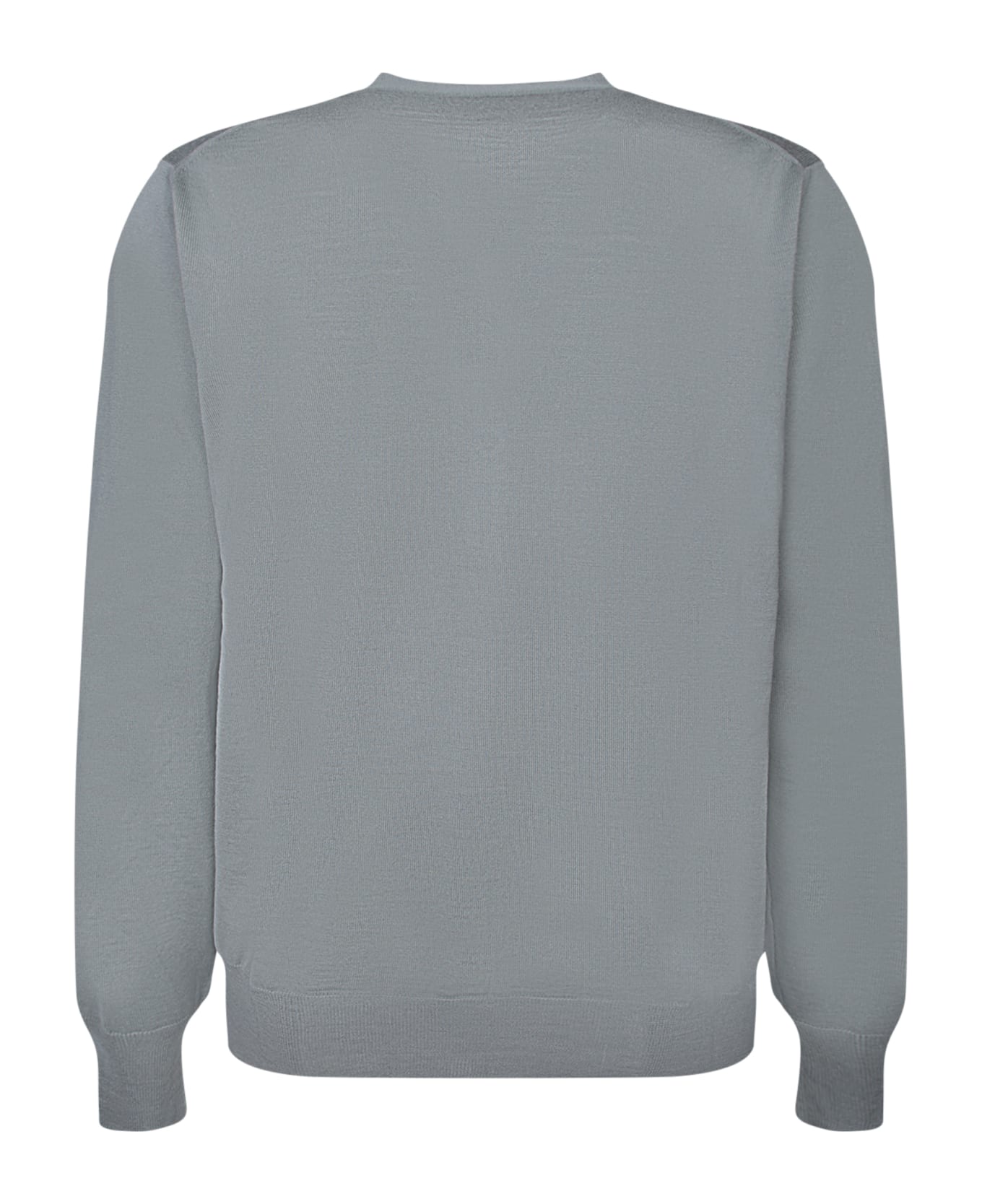 Canali Light Grey Wool Cardigan - Blue