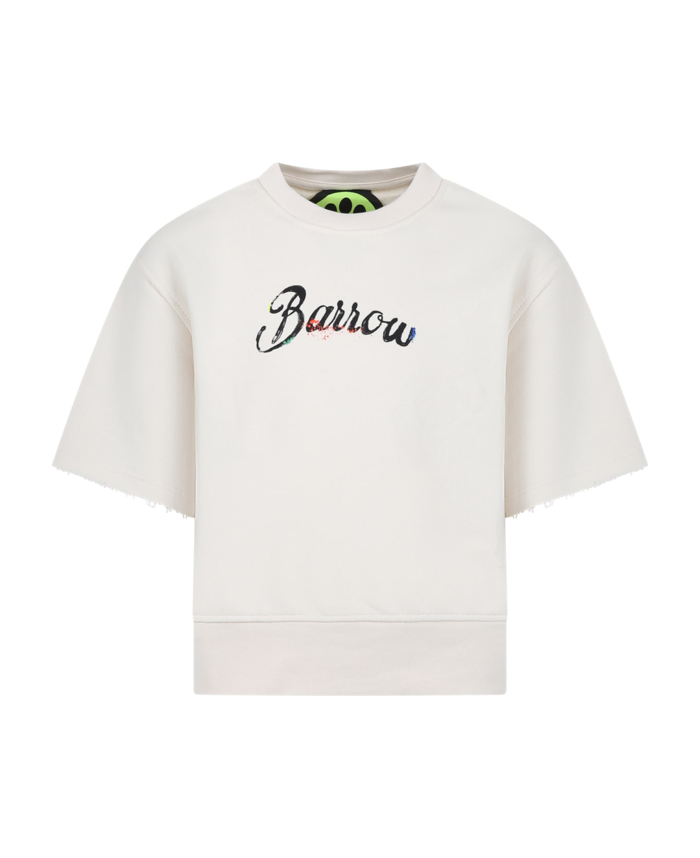 Barrow Ivory Sweatshirt For Boy With Logo - Ivory