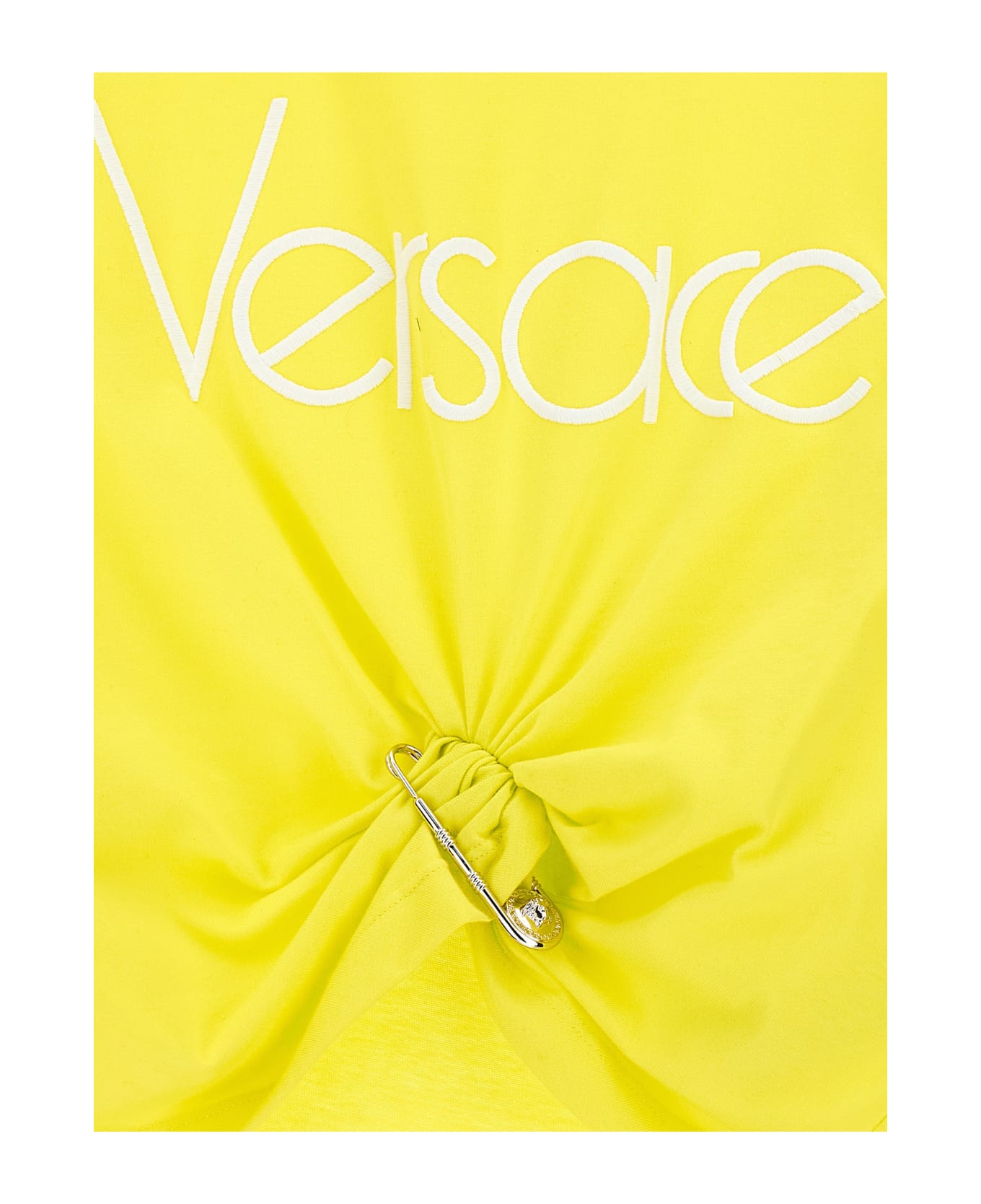 Versace Logo Crop T-shirt - MIMOSA