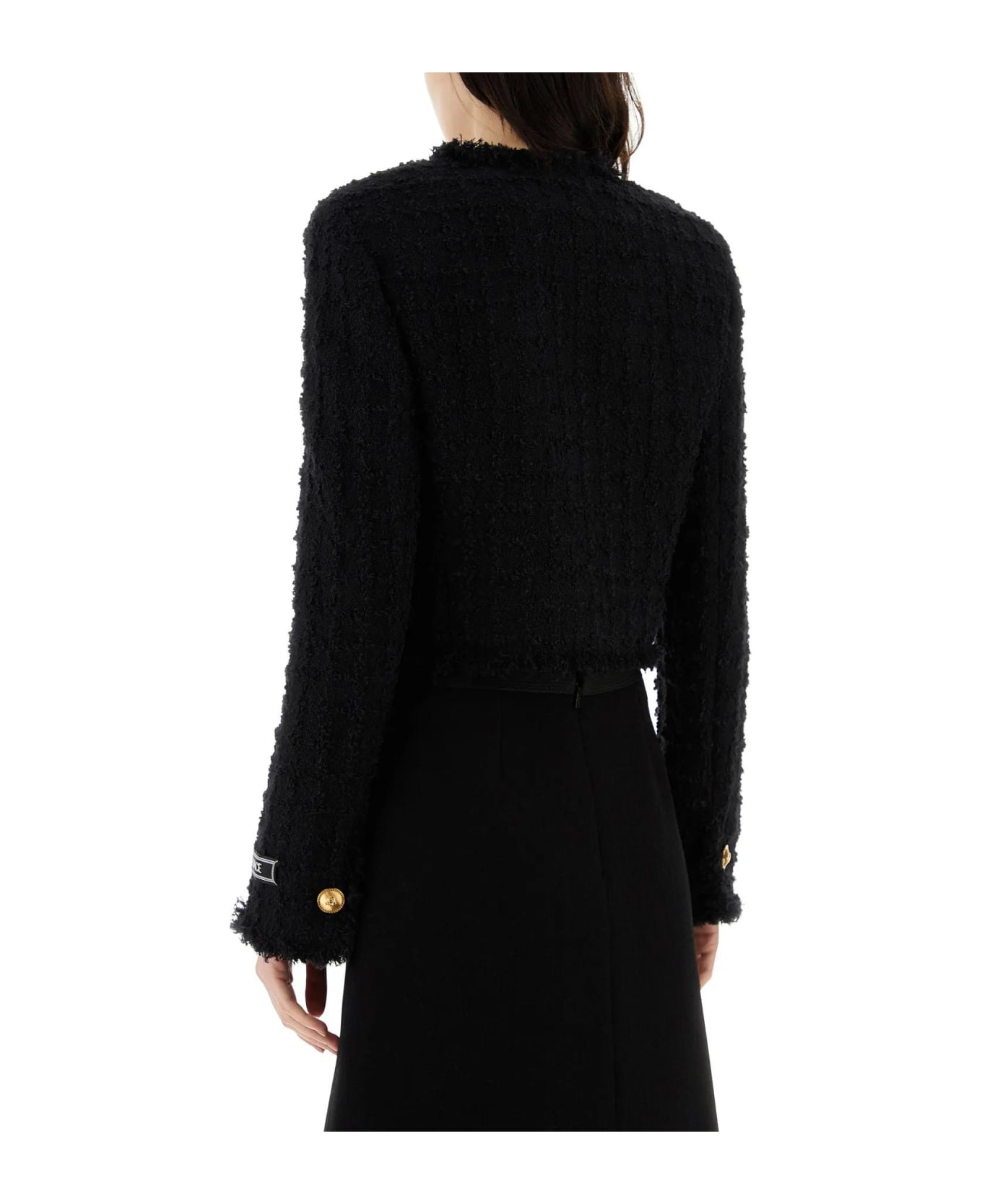 Versace Black Tweed Blazer | italist Versace Black Tweed Blazer | italist