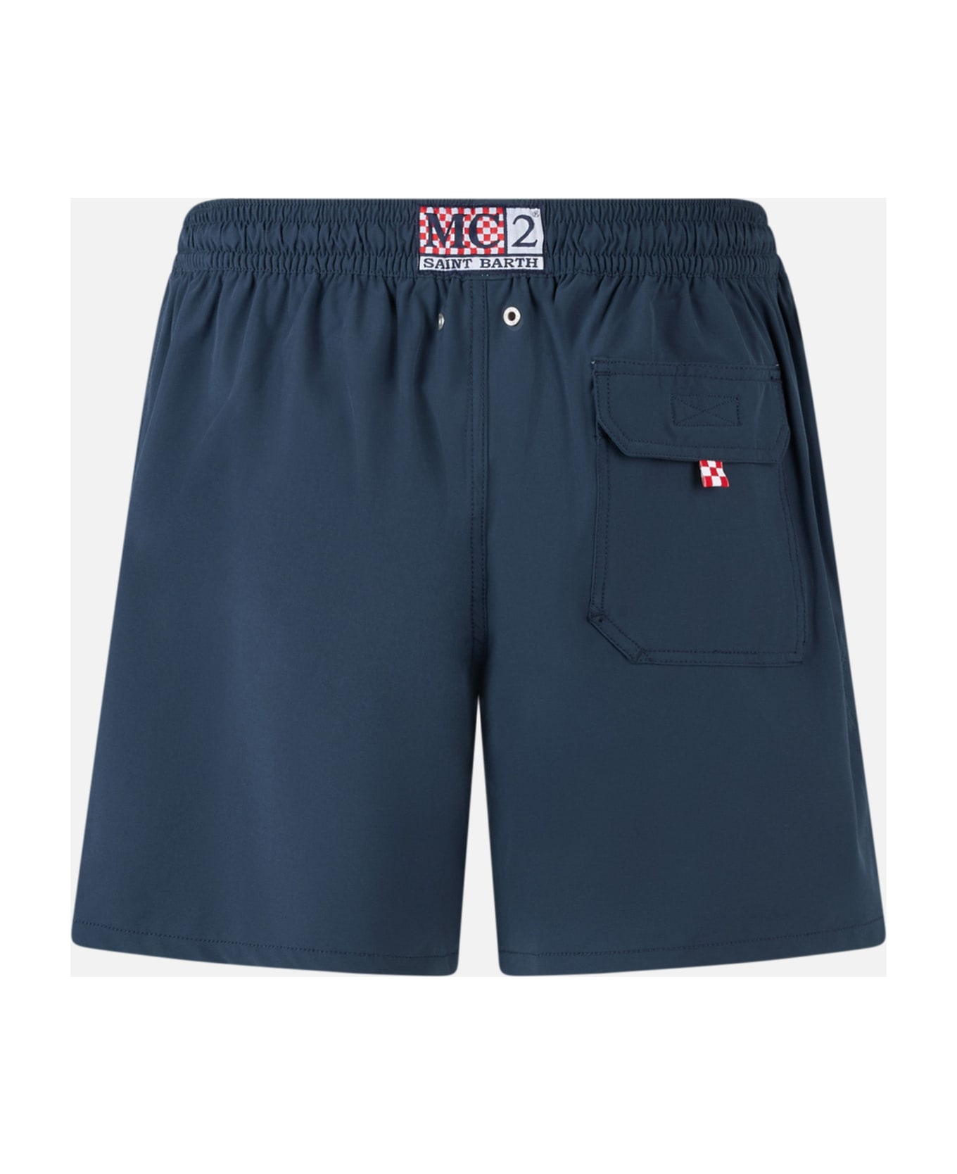 MC2 Saint Barth Man Comfort Swim Shorts With Nel Bere E Nel Mare Embroidery | Insulti Luminosi Special Edition - BLUE