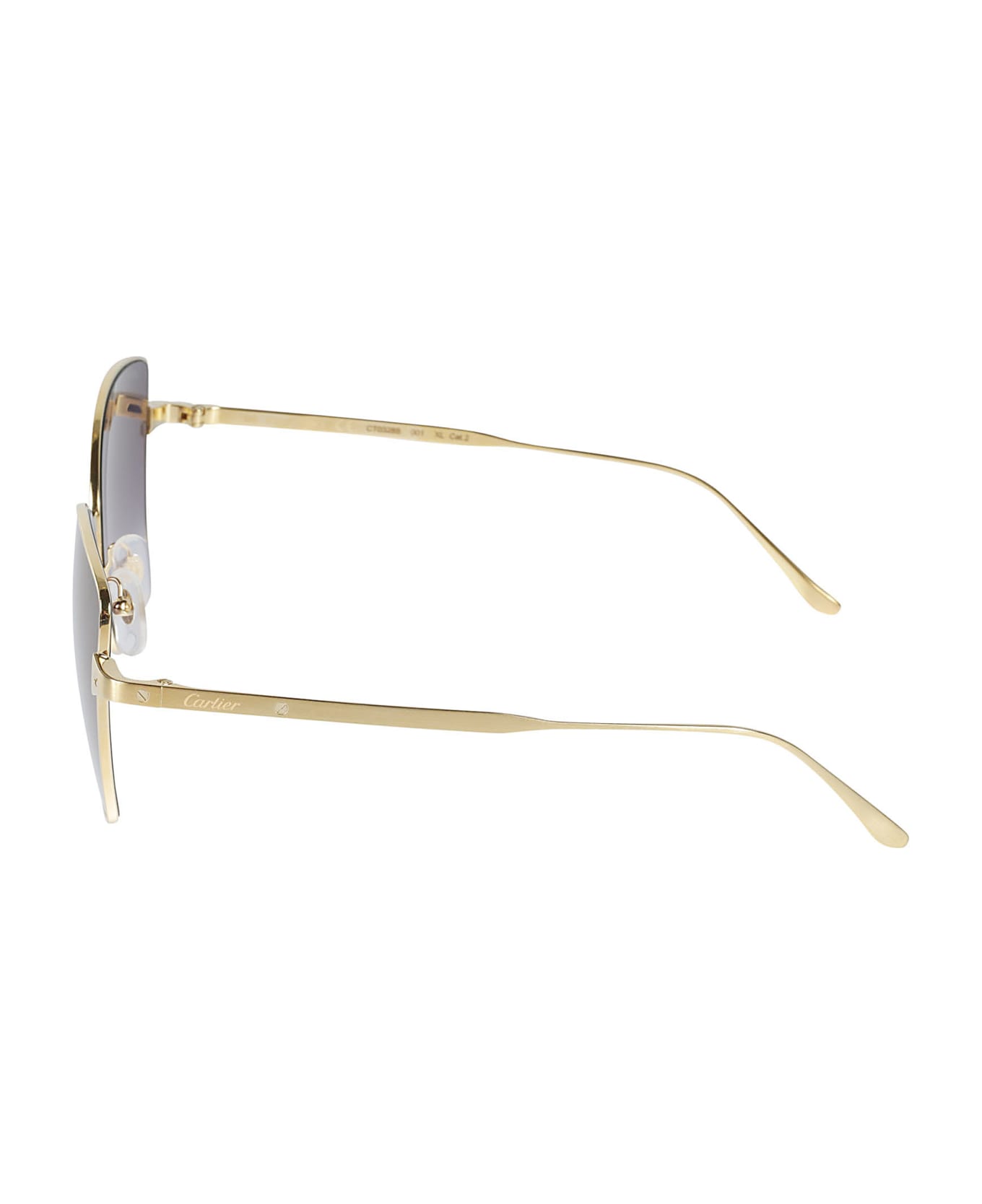 Cartier Eyewear Cat Eye Square Sunglasses - Gold/Grey