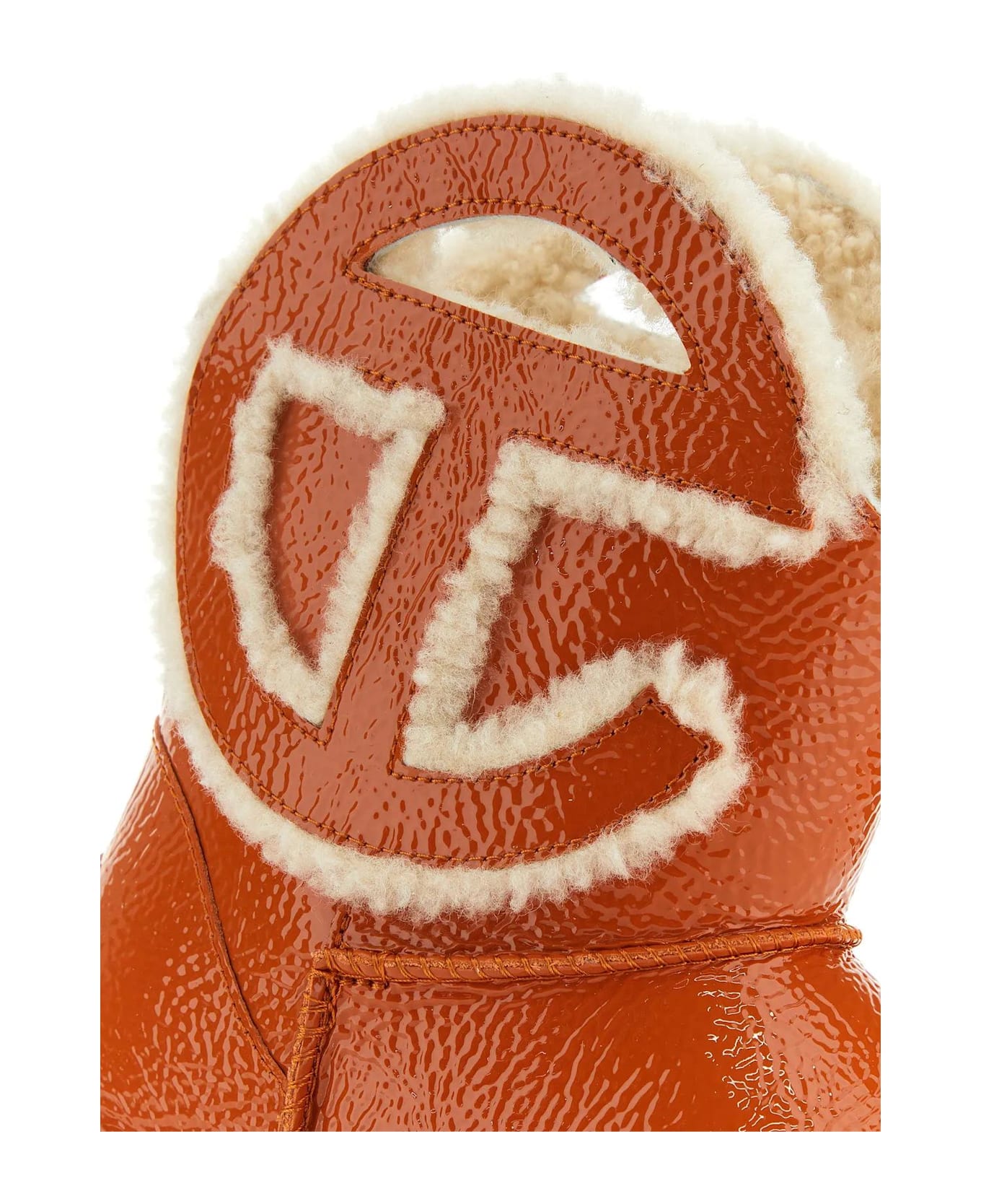 UGG Orange Leather X Telfar Logo Mini Crinkle Ankle Boots - Orange
