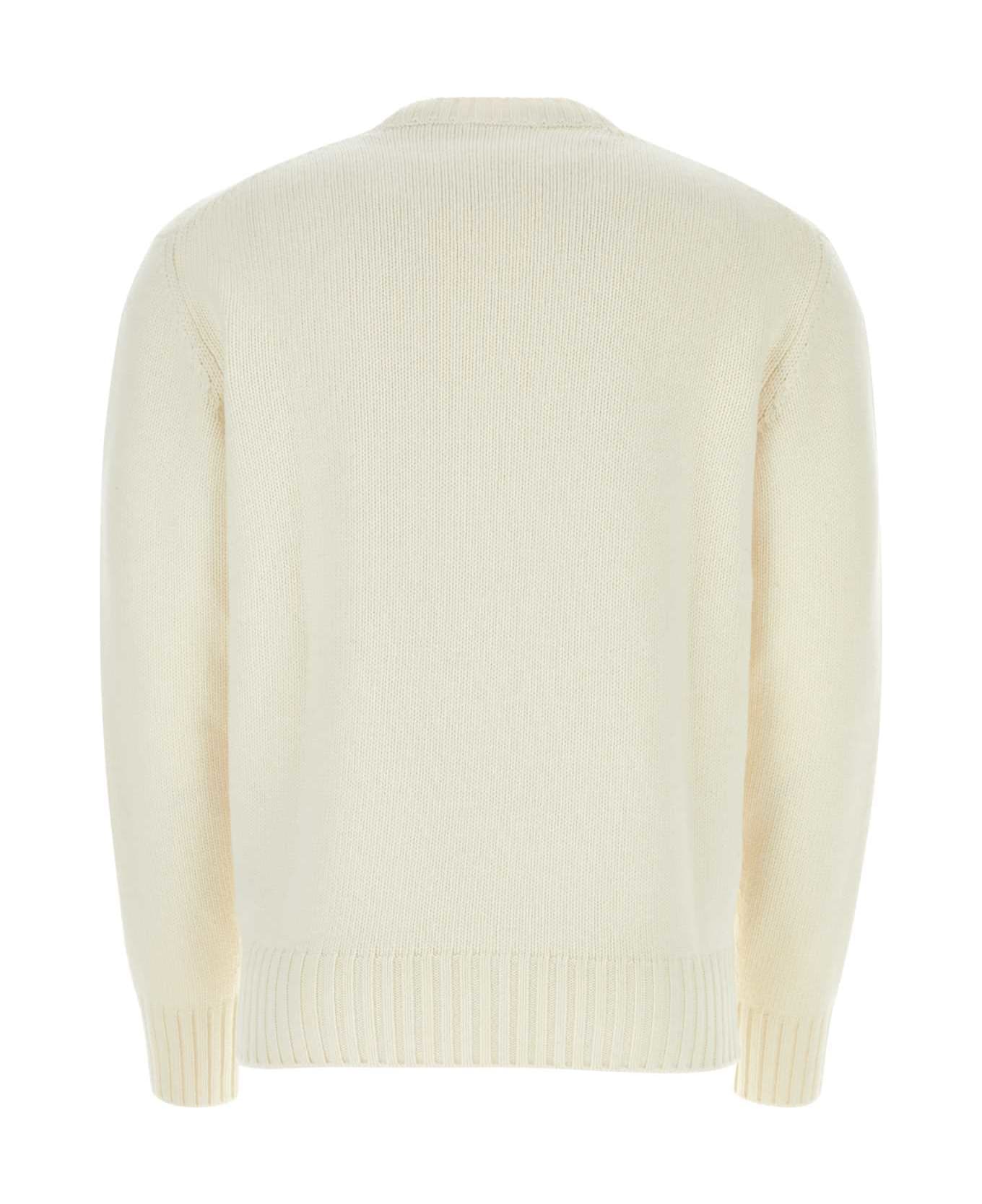 Prada Ivory Wool Blend Sweater - BIANCO