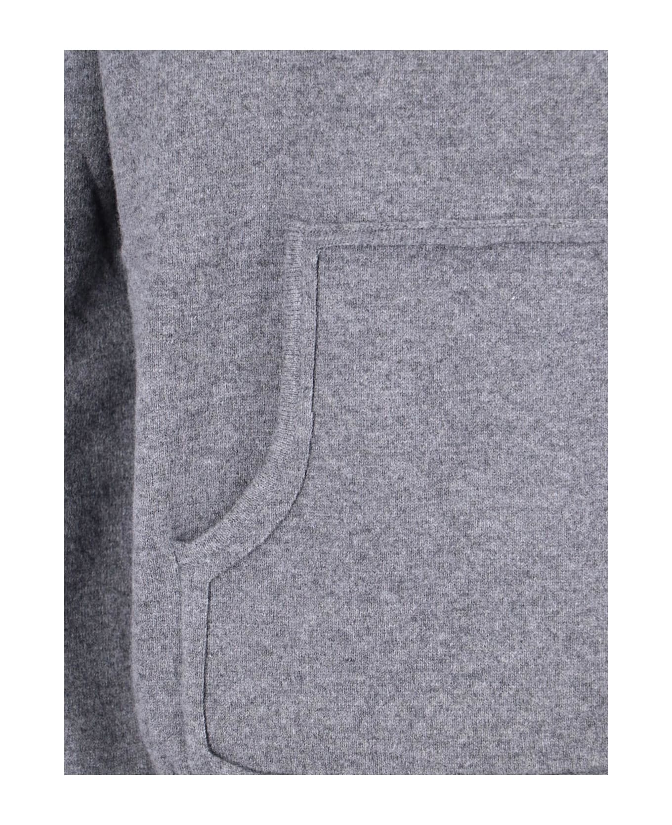 Maison Margiela Knitted Hoodie - Medium Grey