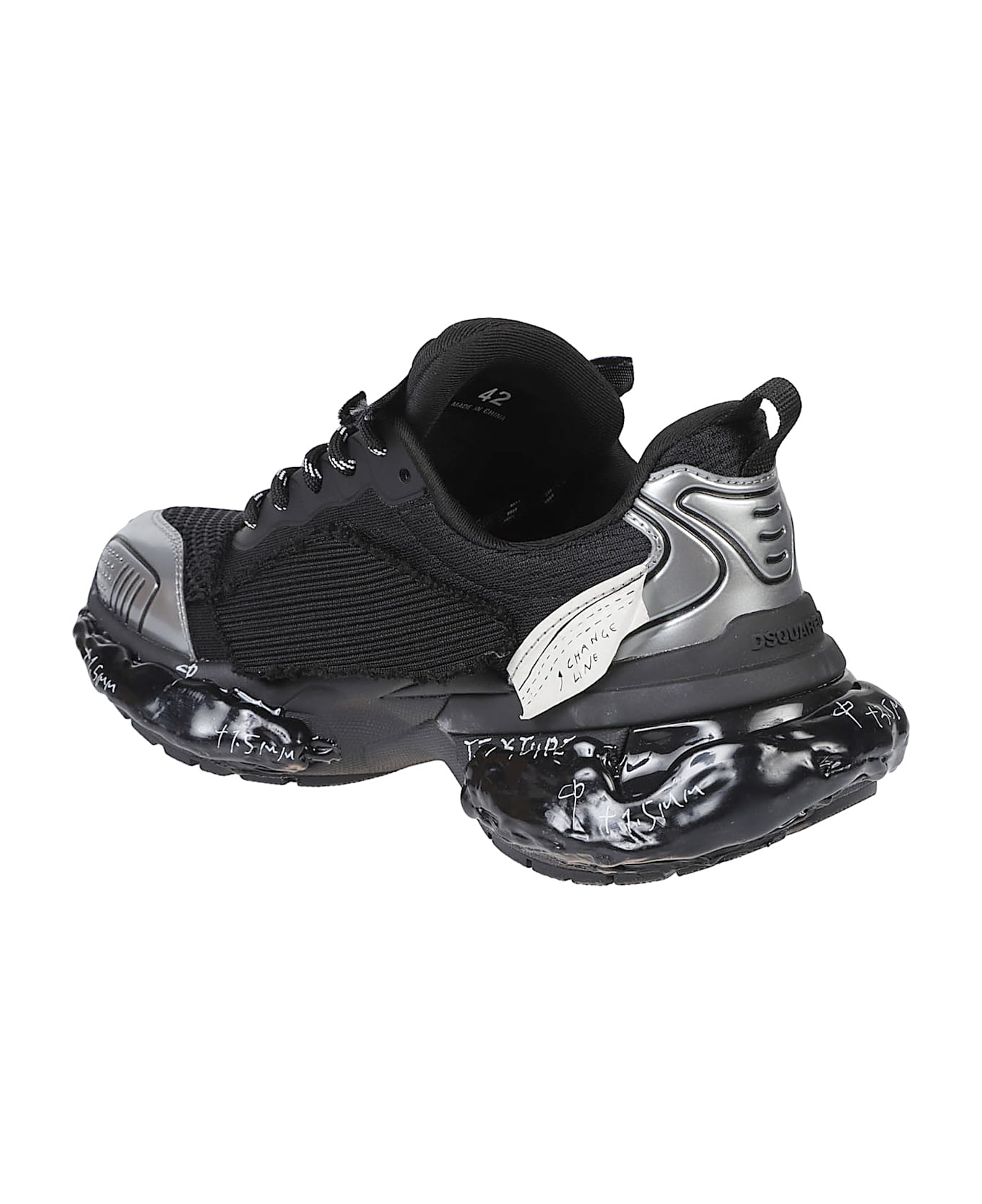 Dsquared2 Faster Lace-up Low Top Sneakers - Antracite/nero/silver