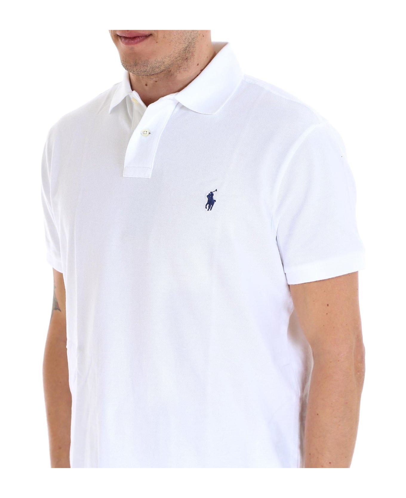Polo Ralph Lauren Classic Embroidered Logo Polo Shirt - White
