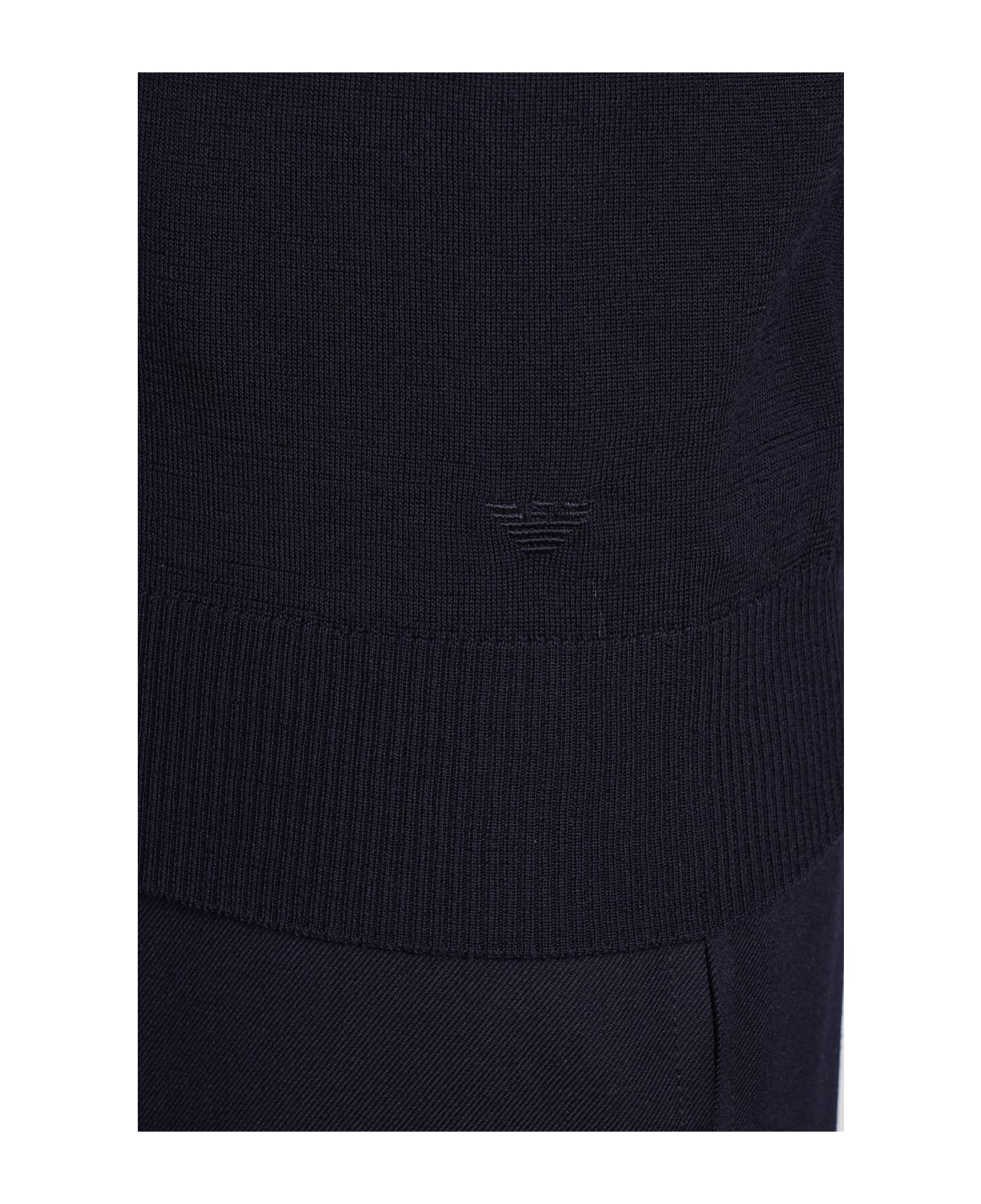 Emporio Armani Knitwear In Blue Wool - Blu navy フリース