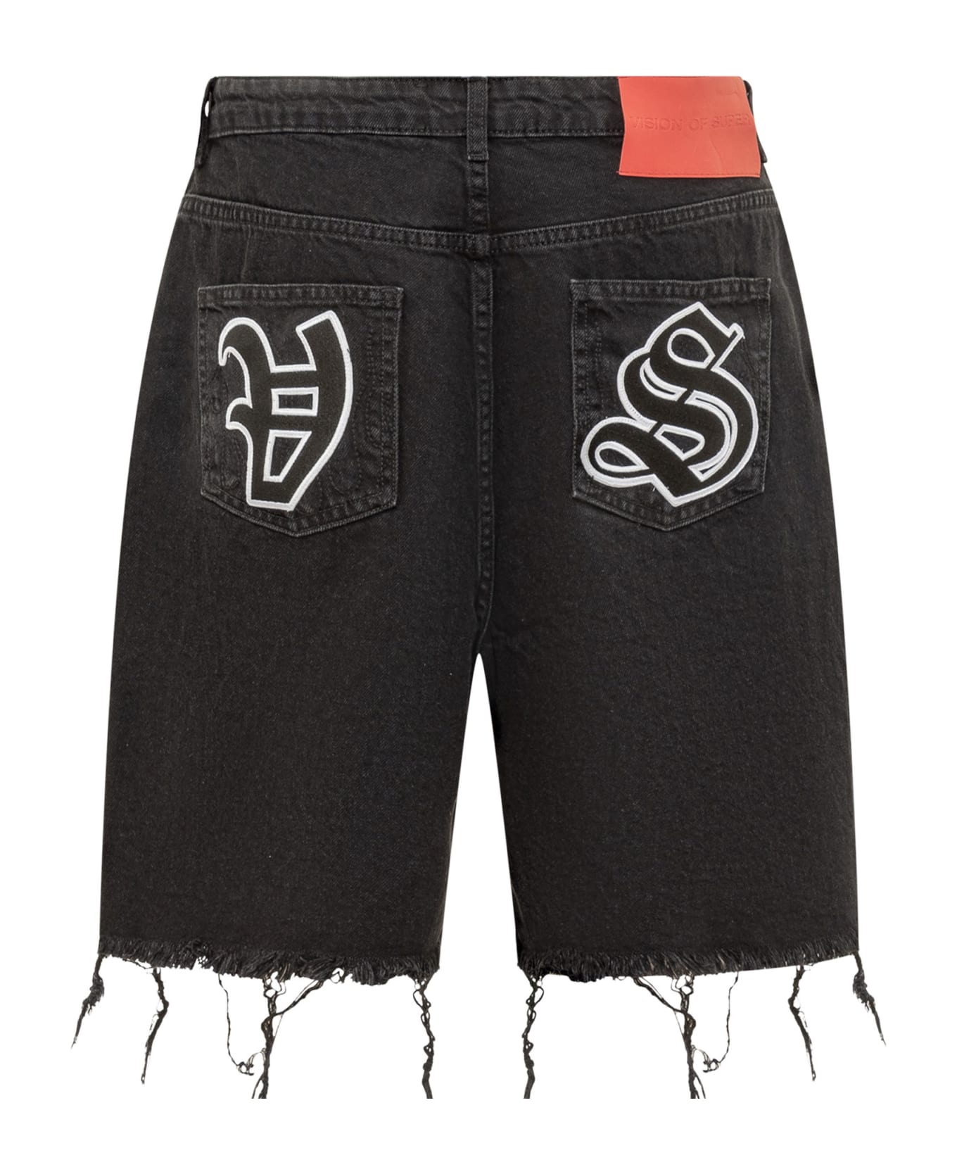 Vision of Super Gotic Patch Shorts - BLACK DENIM ショートパンツ