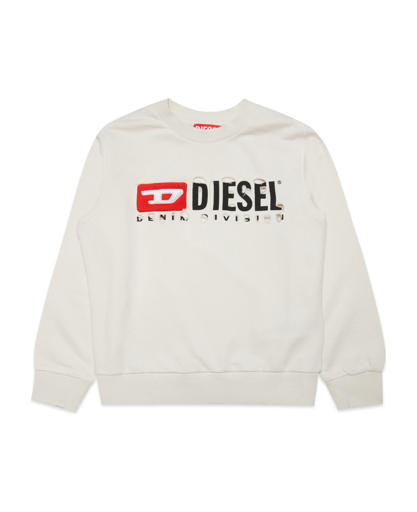 Diesel Smacsdivstroyed Sweat-shirt Diesel Crew-neck Sweatshirt With Logo Breaks - Grey
