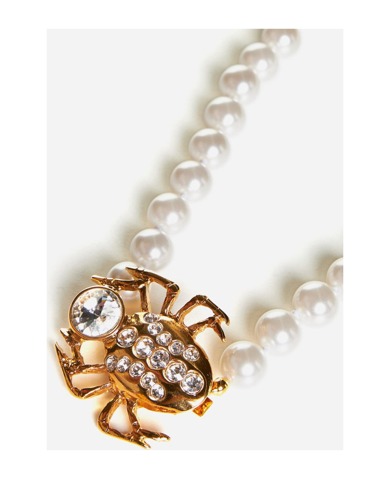 Alessandra Rich Spider Pearl Necklace - Pearl Gold ネックレス
