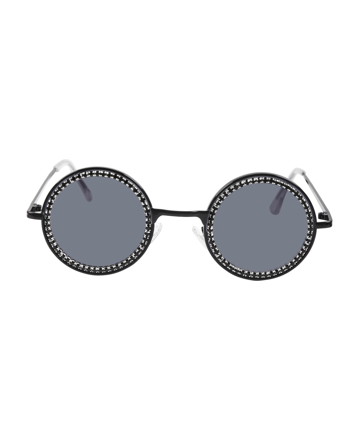 Monnalisa Black Glasses For Girl With Rhinestones - Nero アクセサリー＆ギフト