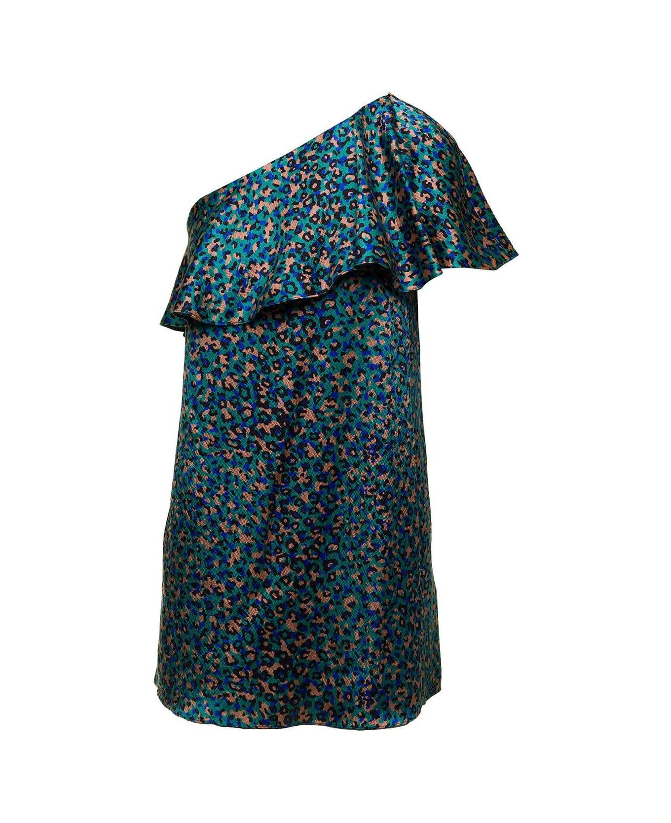 Saint Laurent One-shoulder Ruffled Mini Dress - MultiColour