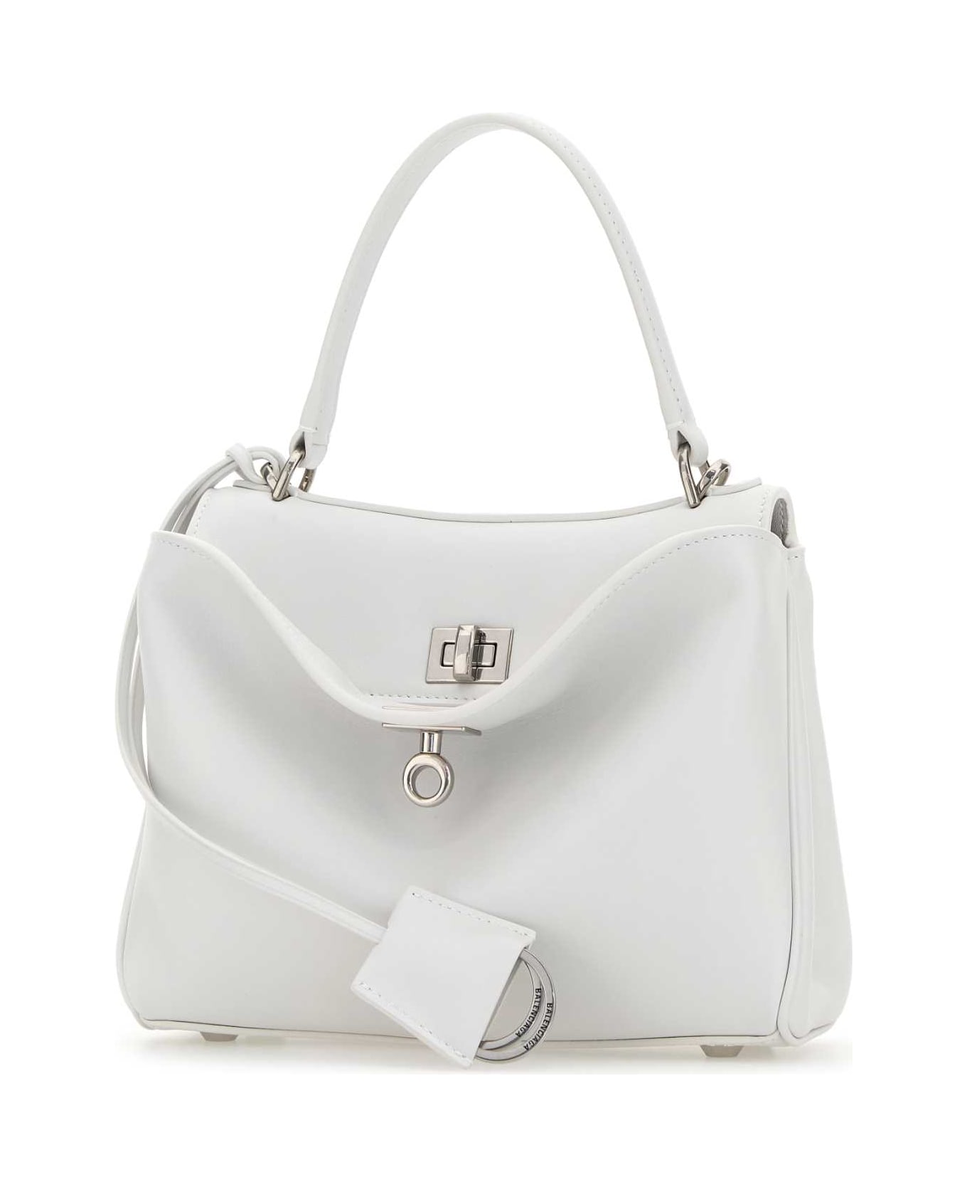 Balenciaga White Leather Mini Rodeo Handbag - OPTIC WHITE