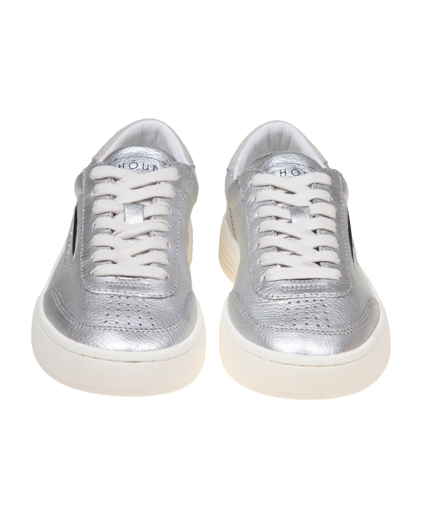 GHOUD Lido Low Sneakers In Silver Leather - CRACKLE/MIRROR SILV