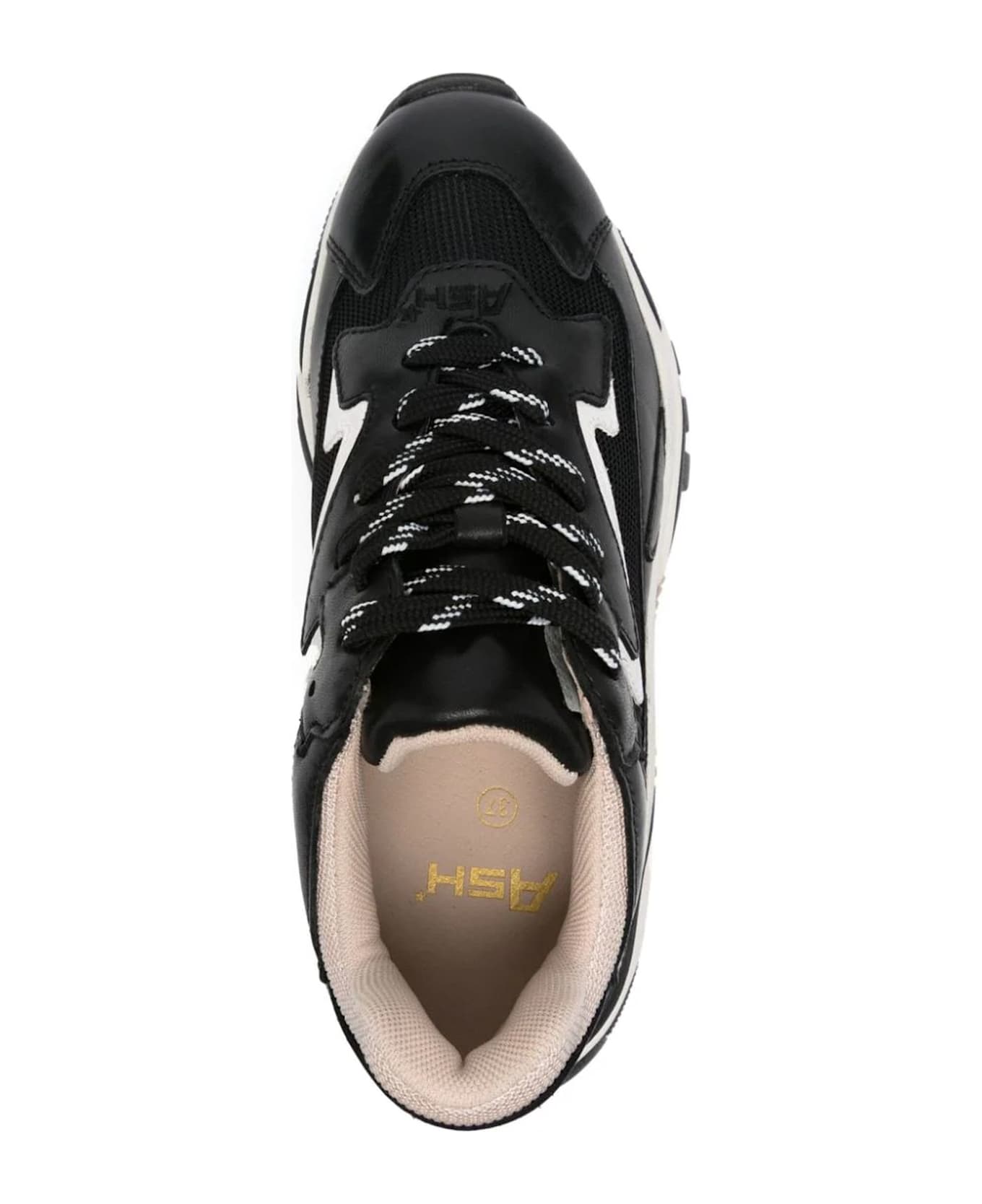 Ash Black Calf Leather Addict Sneakers - Black