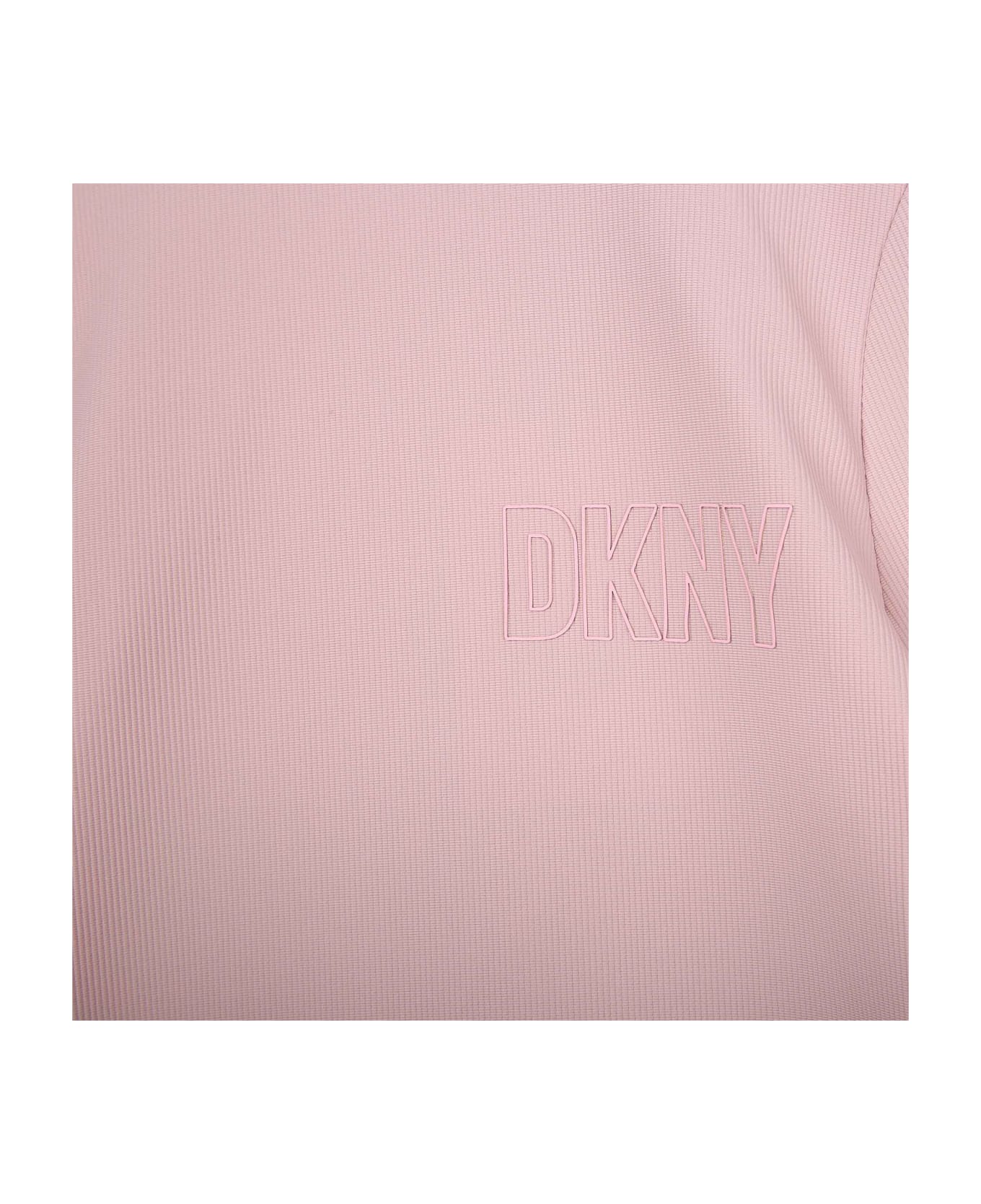 DKNY High Neck Sweatshirt With Embroidery - Pink