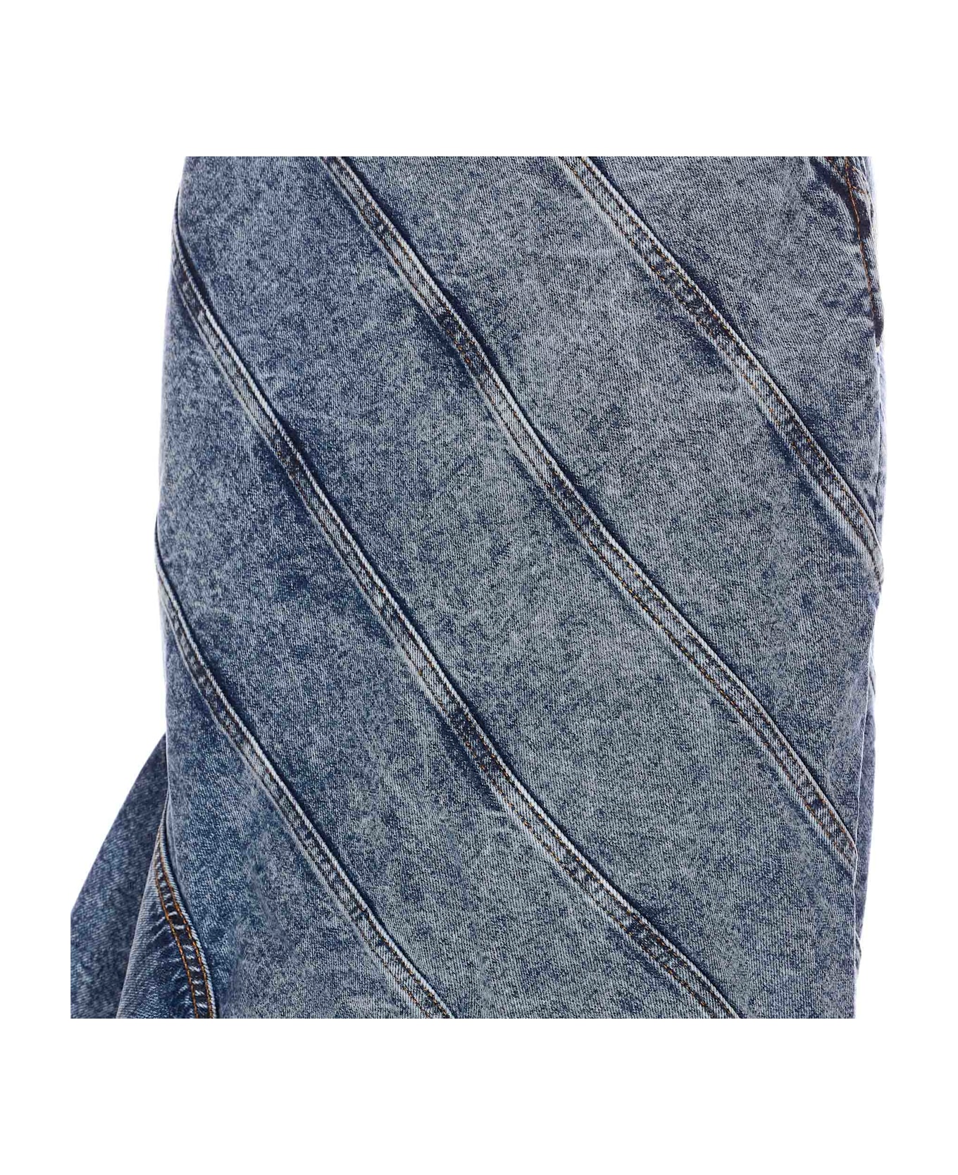 Alaia Denim Spiral Skirt - Blue