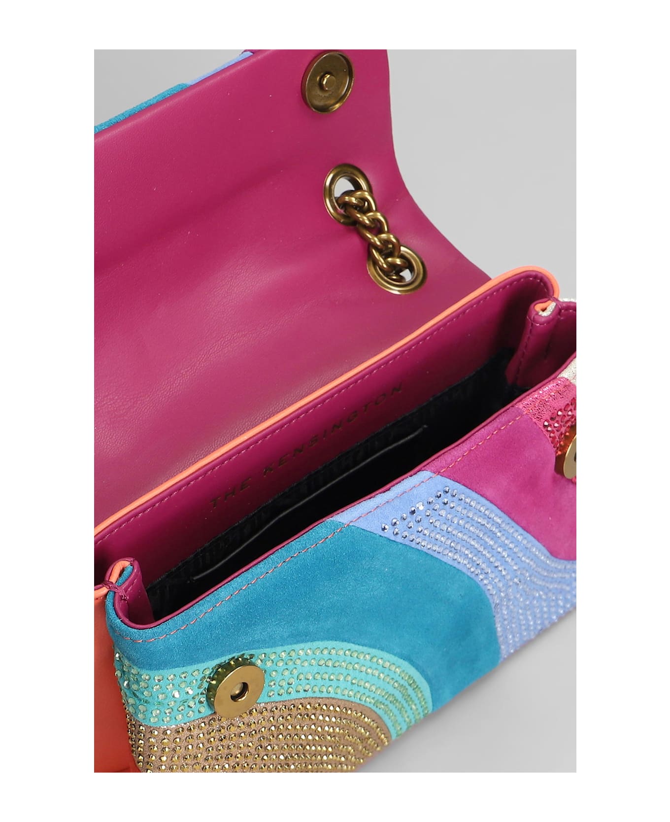 Kurt Geiger Mini Kensington Shoulder Bag In Multicolor Suede And Leather - multicolor