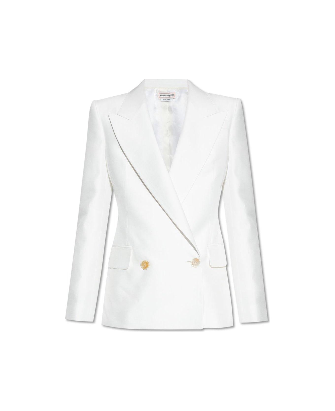 Alexander McQueen Double-breasted Tailored Blazer - OPTICALWHITE
