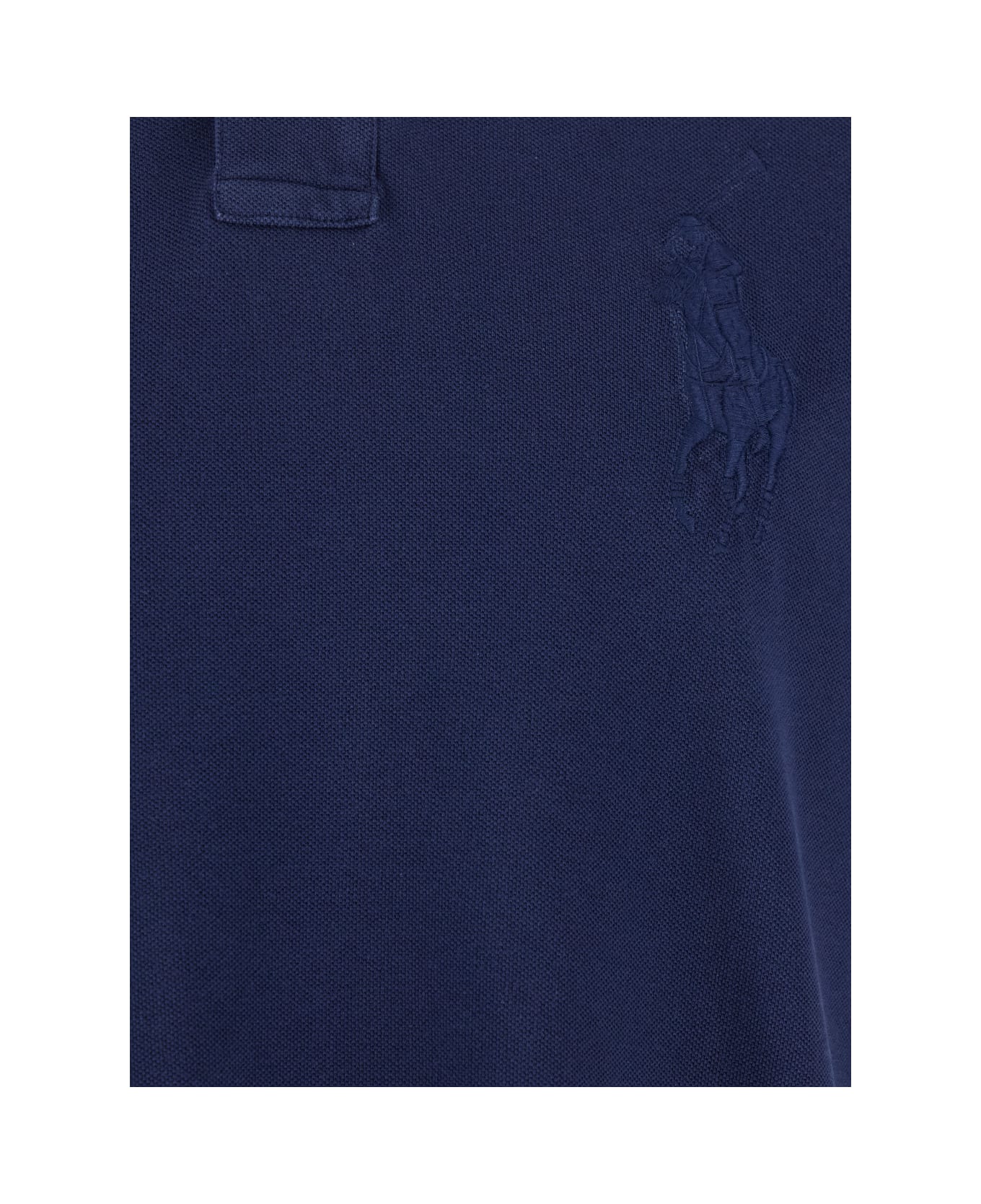 Ralph Lauren Blue Polo Shirt With Large Pony Detail On The Front In Cotton Piquet Man - CRUISE NAVY
