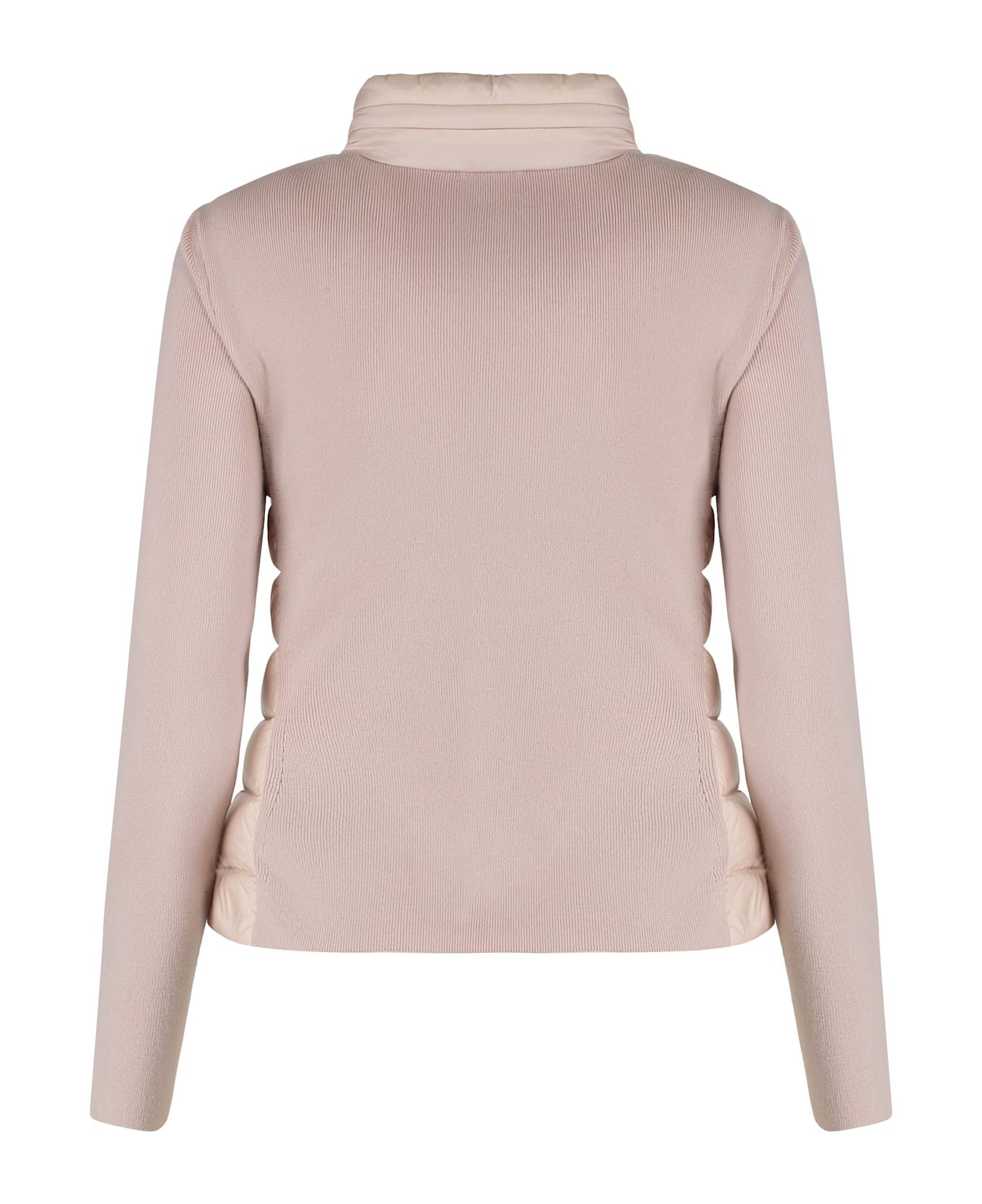 Moncler Cardigan With Padded Front Panel - Pink