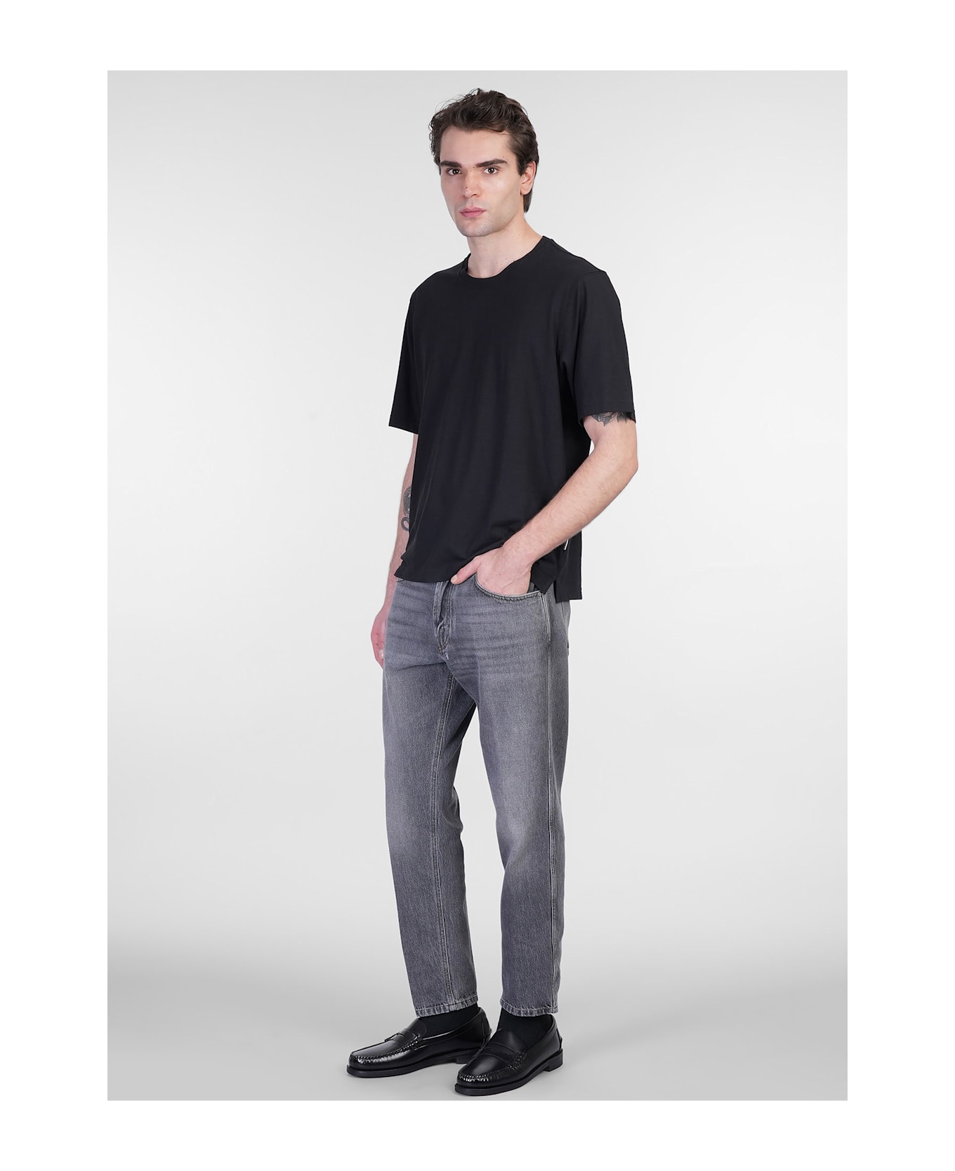 Lardini Jeans In Black Denim - black