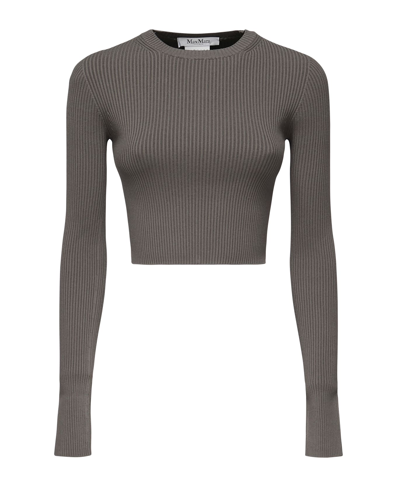 Max Mara Viscose Crepe Crop Top - Grey