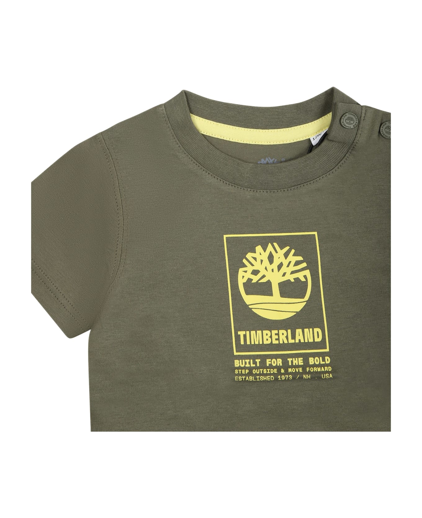 Timberland Green T-shirt For Baby Boy With Logo - Green Tシャツ＆ポロシャツ