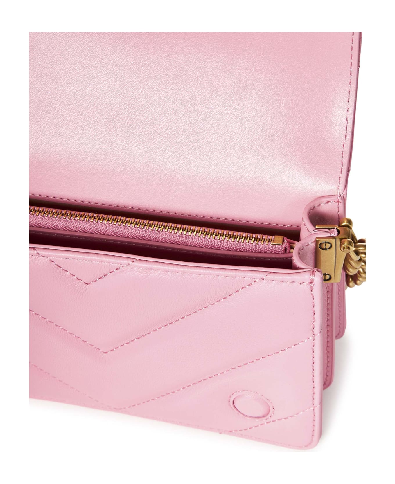 Pinko Mini Love Bag Click Big Chevron Shoulder Bag - Pink
