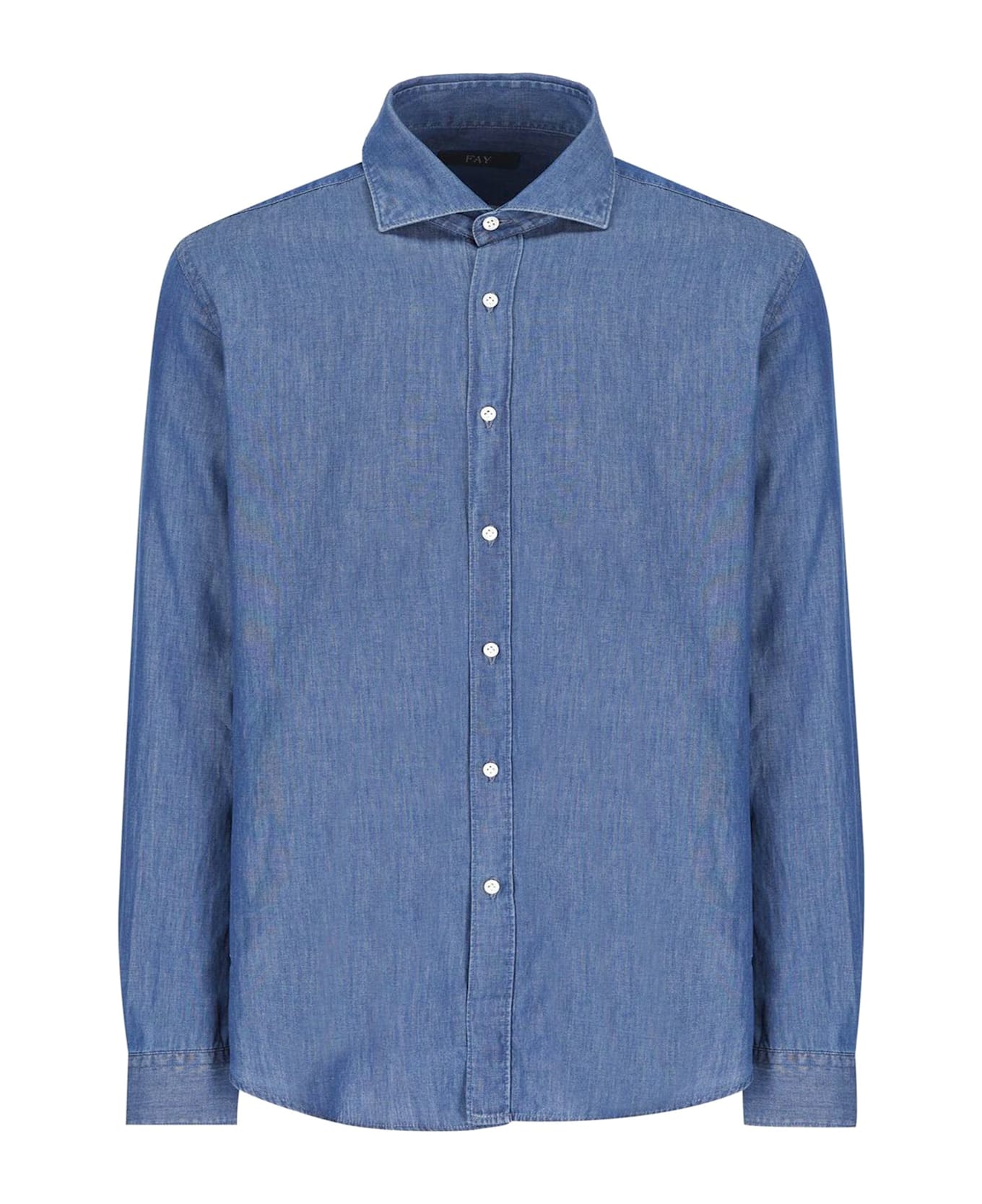 Fay Blue Cotton Denim Shirt