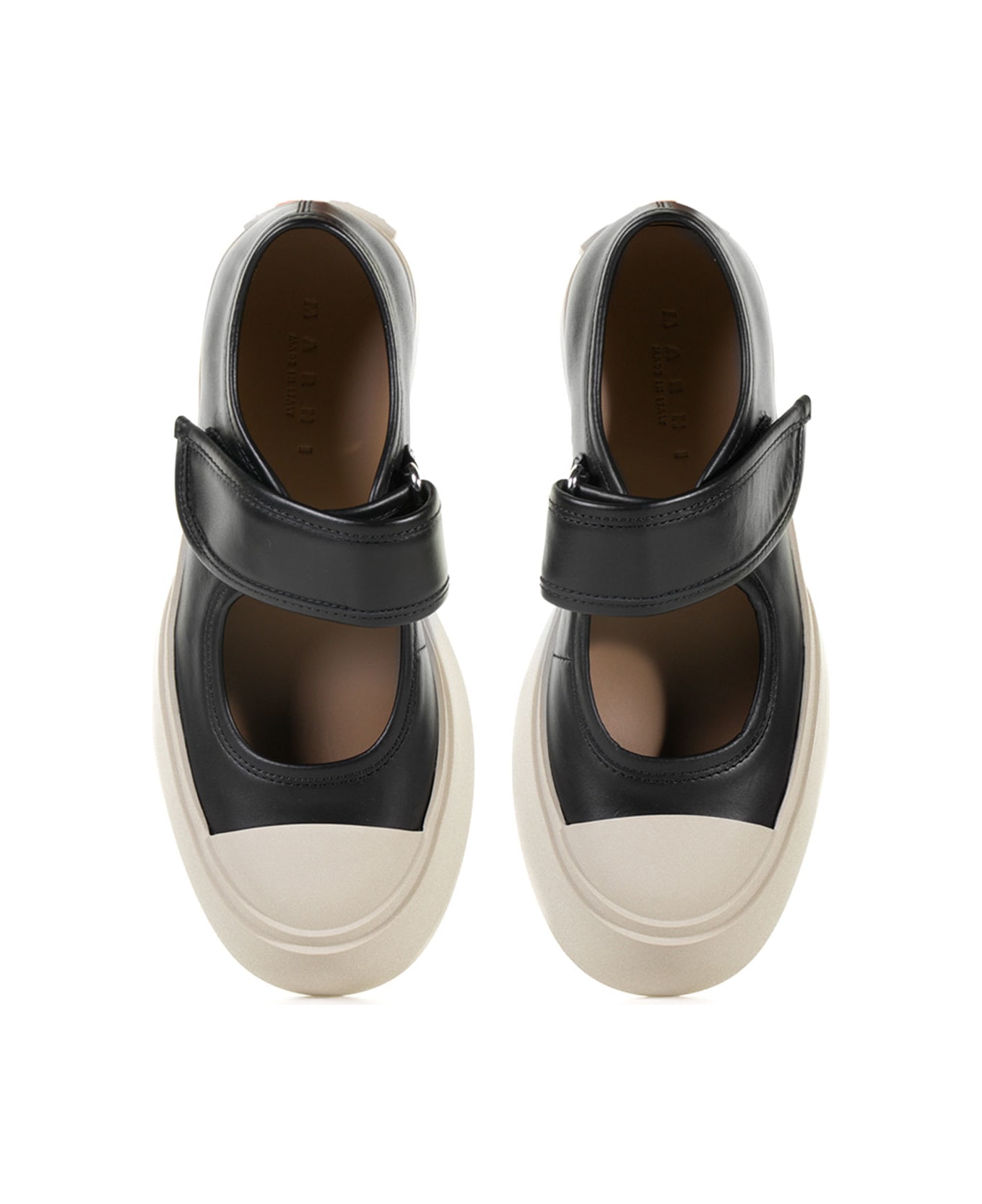 Marni Pablo Mary Jane Sneaker In Nappa With Strap - BLACK ウェッジシューズ
