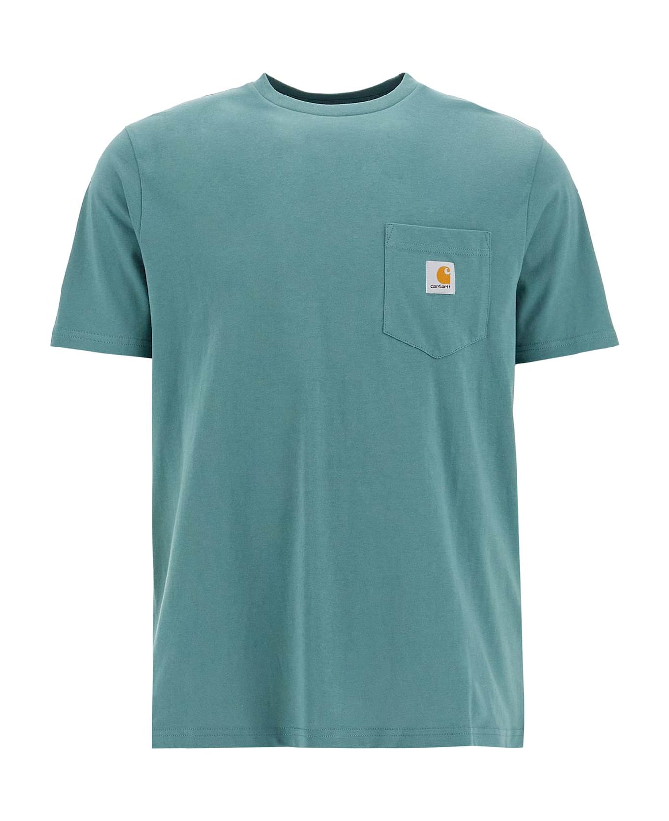 Carhartt T-shirt With Chest Pocket - SILVER PINE (Green)