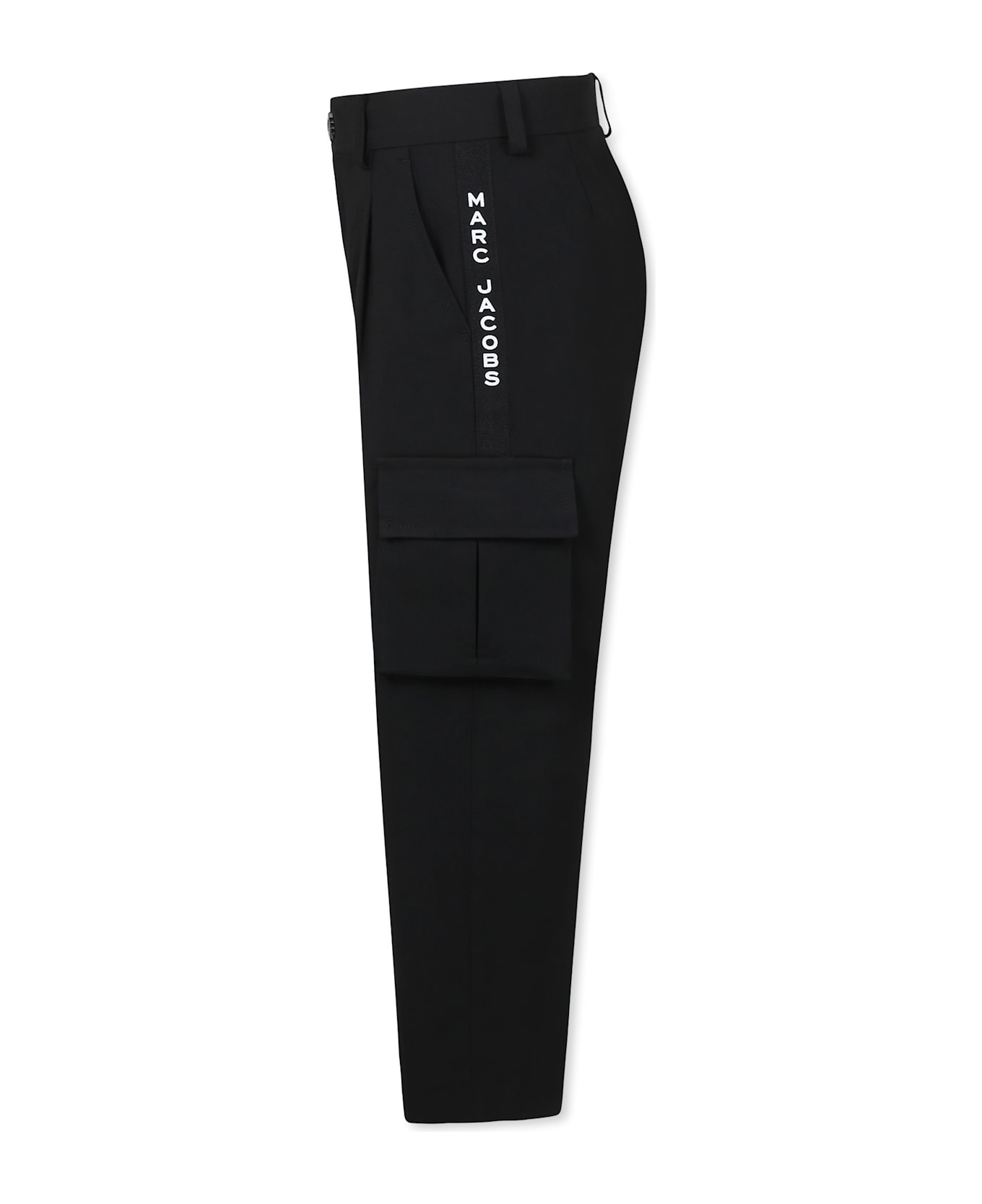 Little Marc Jacobs Black Trousers For Boy With Logo - Black
